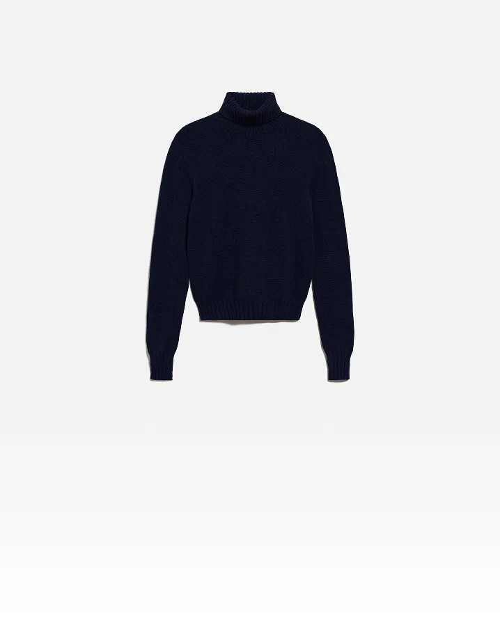 スカリオーネ タートルネックセーター ネイビー