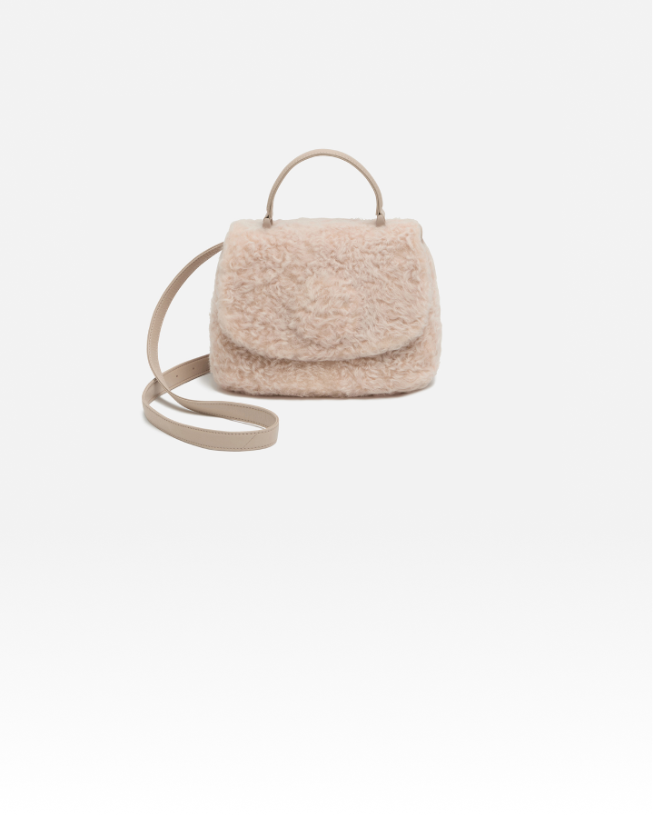 MANACO トップハンドルミニショルダーバッグ ムートン ベージュ