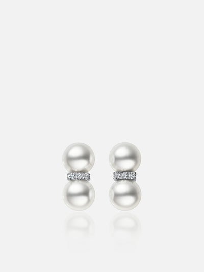 ピアス〈PT アコヤ真珠 ダイヤモンド〉 |イヤリング・ピアス | WAKO 