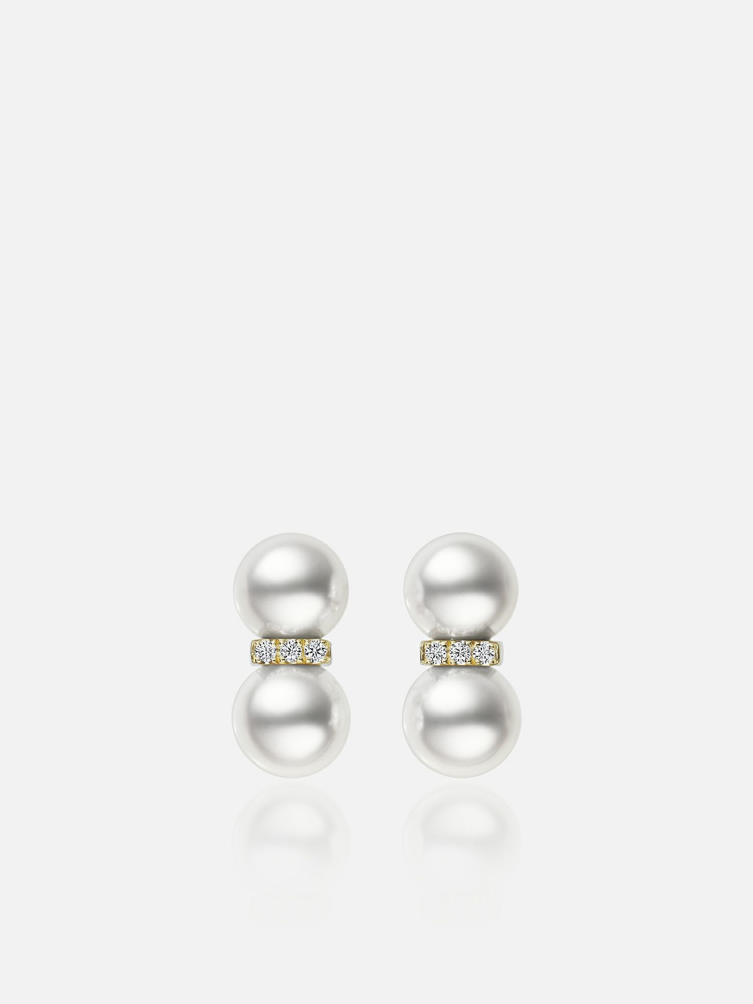 ピアス〈18KYG アコヤ真珠 ダイヤモンド〉 |イヤリング・ピアス | WAKO
