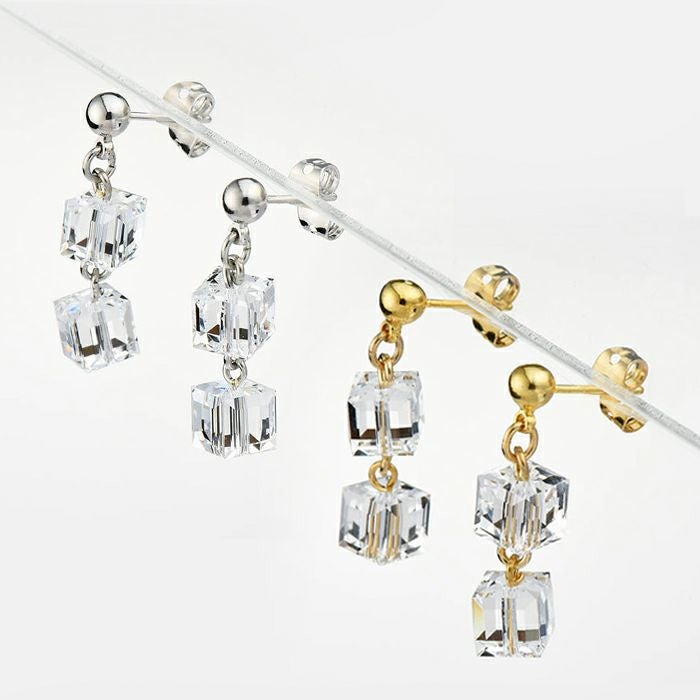 アクセサリー MOMI モミ パリ ピアス「クリスタル」〈ダブル〉 |イアリング・ピアス