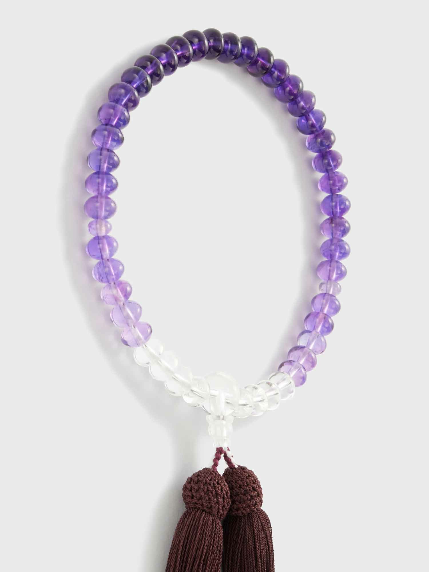 安田松慶堂 念珠〈水晶・紫水晶グラデーション 共仕立・女性用〉 |小物