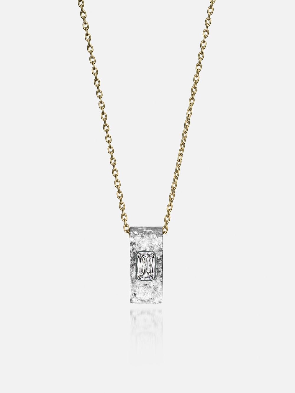 Pt/18KYGダイヤモンドネックレス