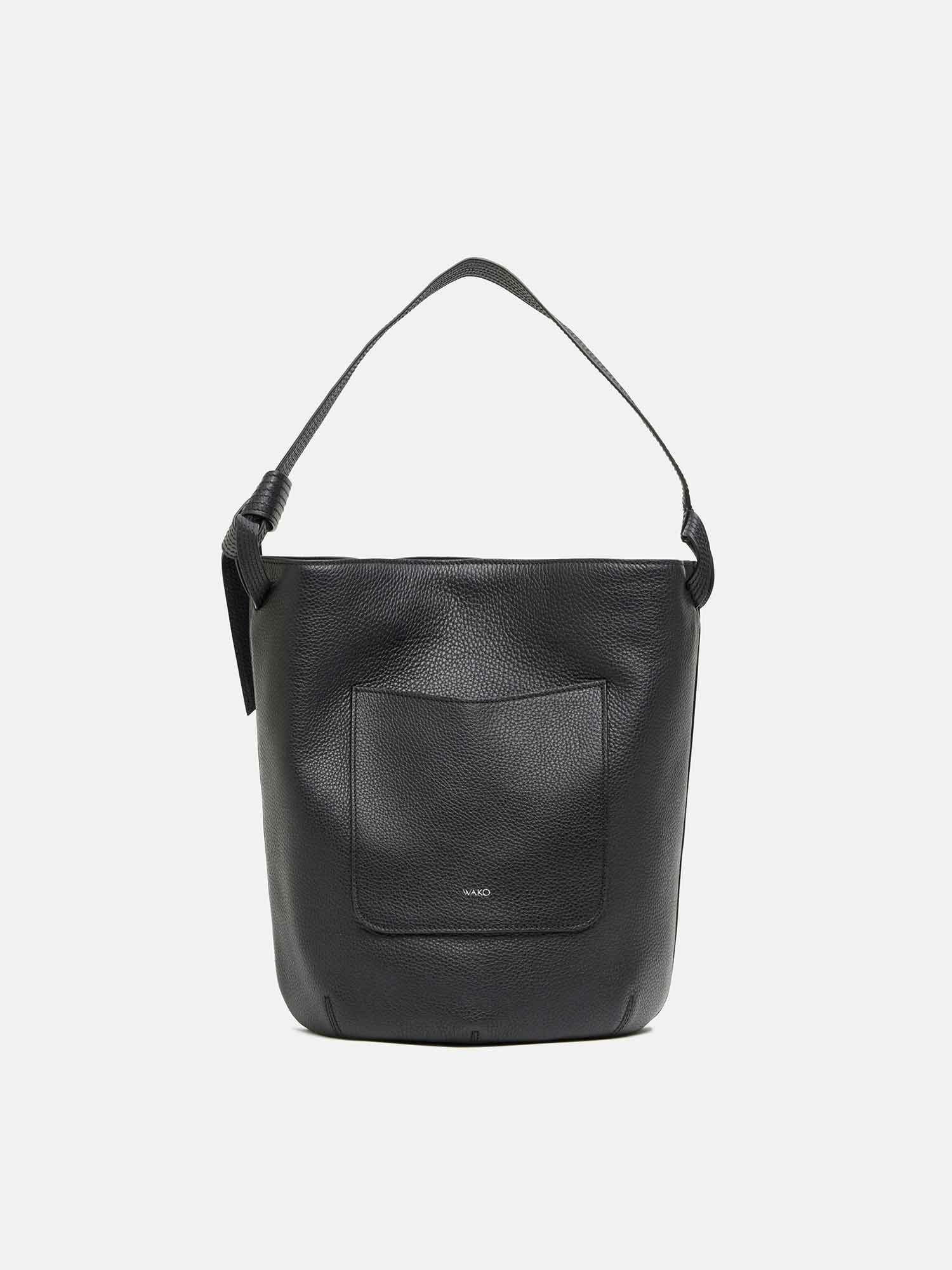 WAKO 銀座 黒 レザー ハンドバッグ ブランド 銀座和光 良品 WAKO ワコウ 銀座 和光 ブラック ゴールド金具 サフィアーノ