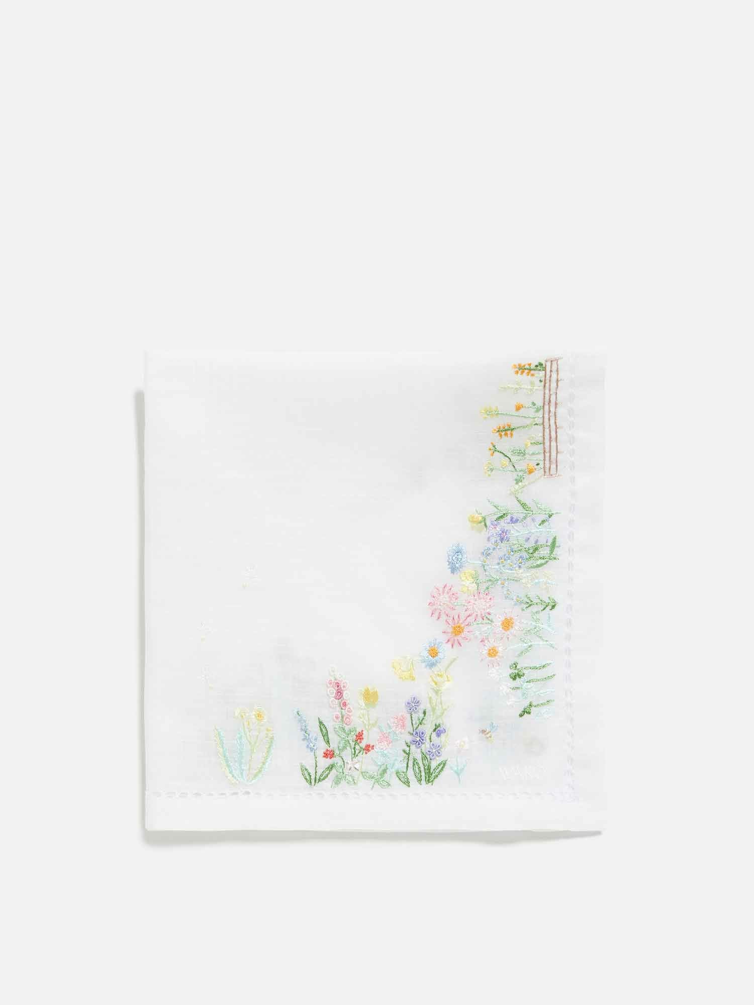 手刺繍ハンカチ ホワイト |刺繍・レース | WAKO公式オンライン