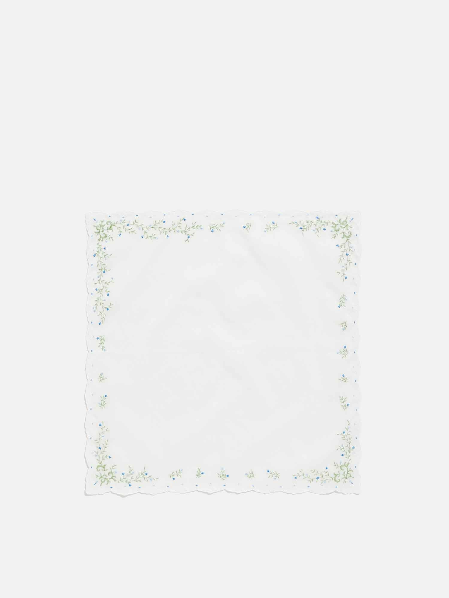 ハンカチ ライトブルー |刺繍・レース | WAKO公式オンラインブティック