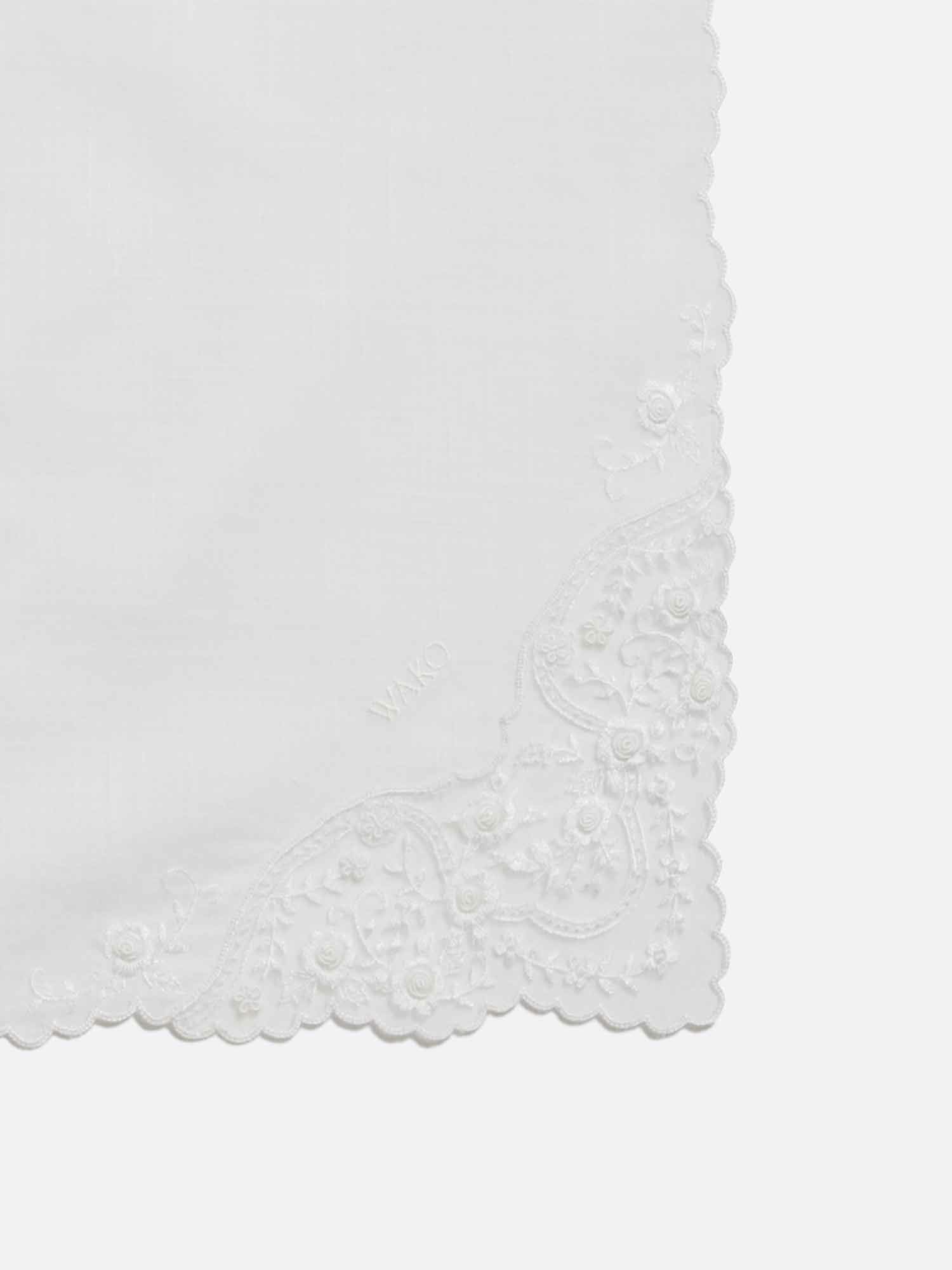 手刺繍ハンカチ ホワイト |刺繍・レース | WAKO公式オンライン