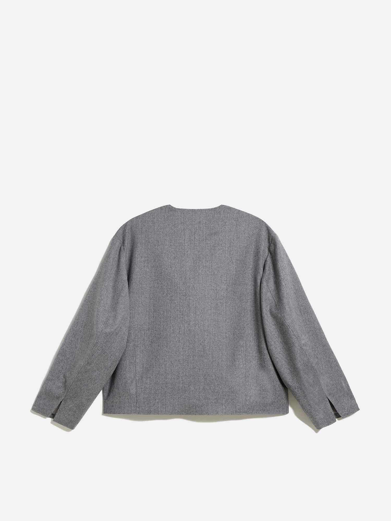 NEW CLOSET ノーカラージャケット ミディアムグレー |アウター
