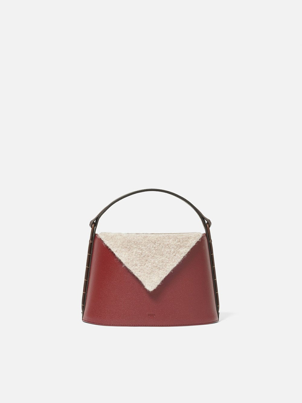 BYYO　Handbag バーガンディ×ベージュ