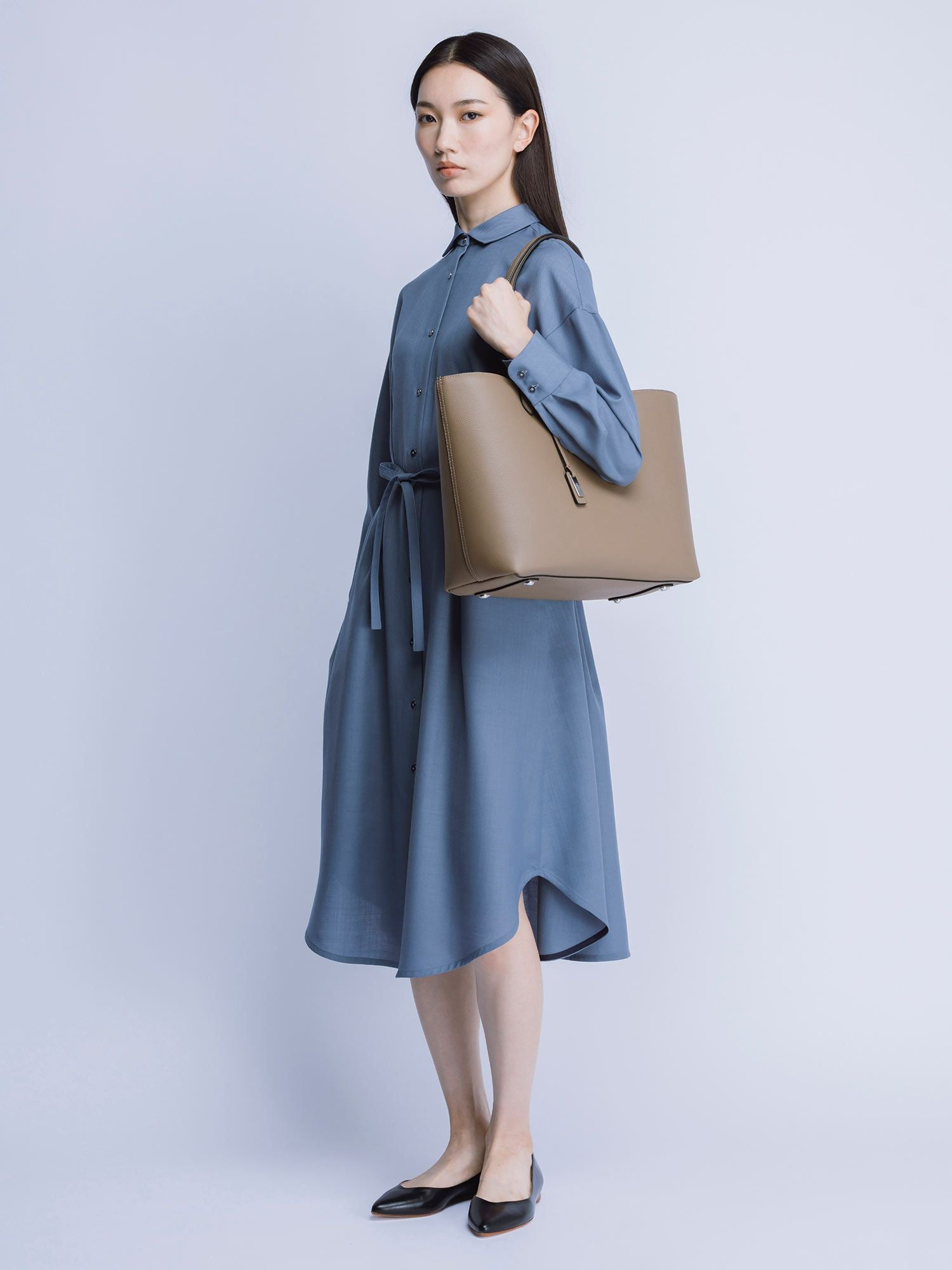 NEW CLOSET ロングシャツワンピース ブルー |NEW CLOSET | WAKO公式 NEW CLOSET ロングシャツワンピース ブルー |NEW CLOSET | WAKO公式