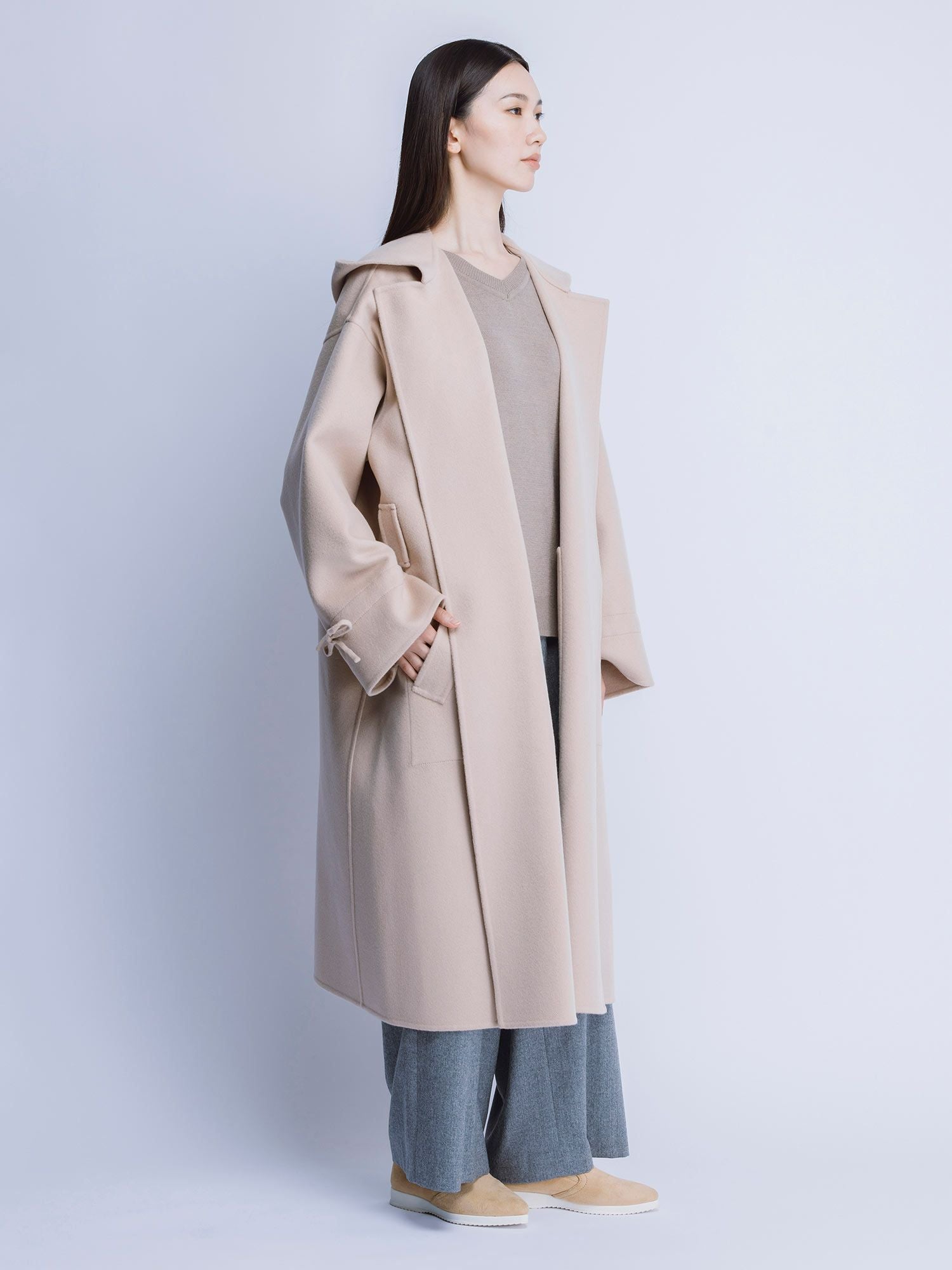 NEW CLOSET リバーフードコート ベージュ |アウター・ジャケット