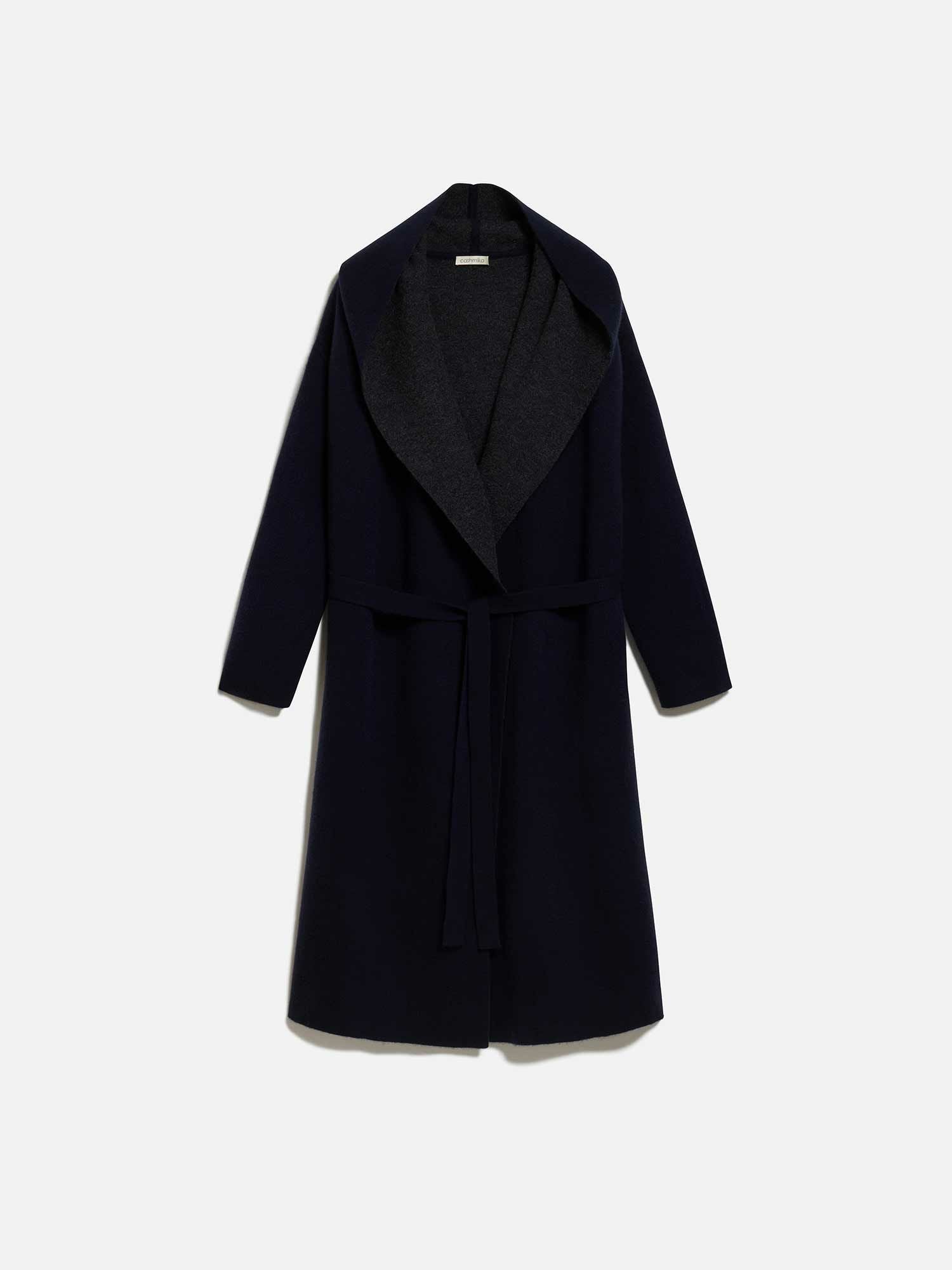 カシミカ リバーシブルフードコート ダークグレー |レディースアパレル