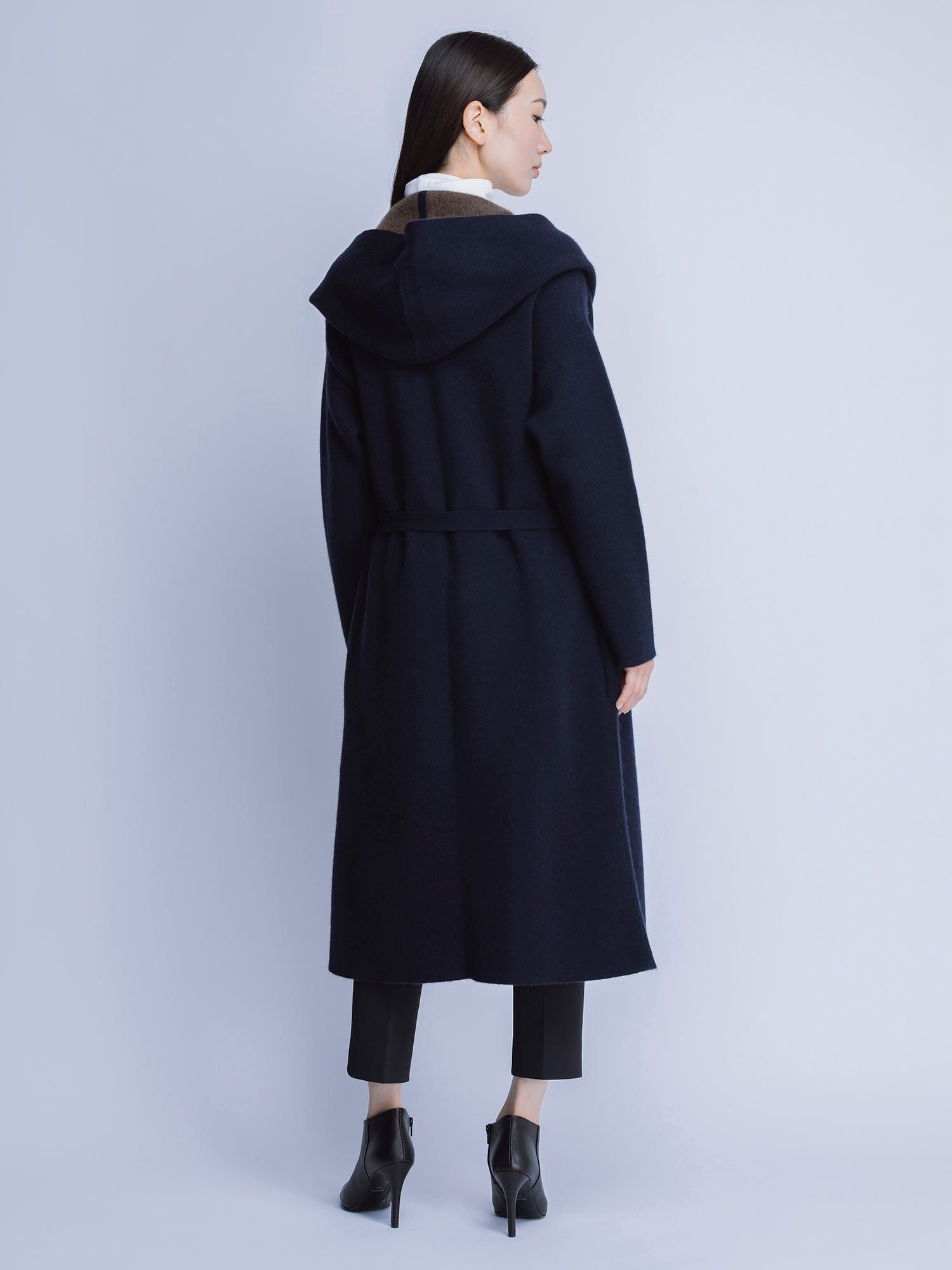 カシミカ リバーシブルフードコート ブラウン |レディースアパレル