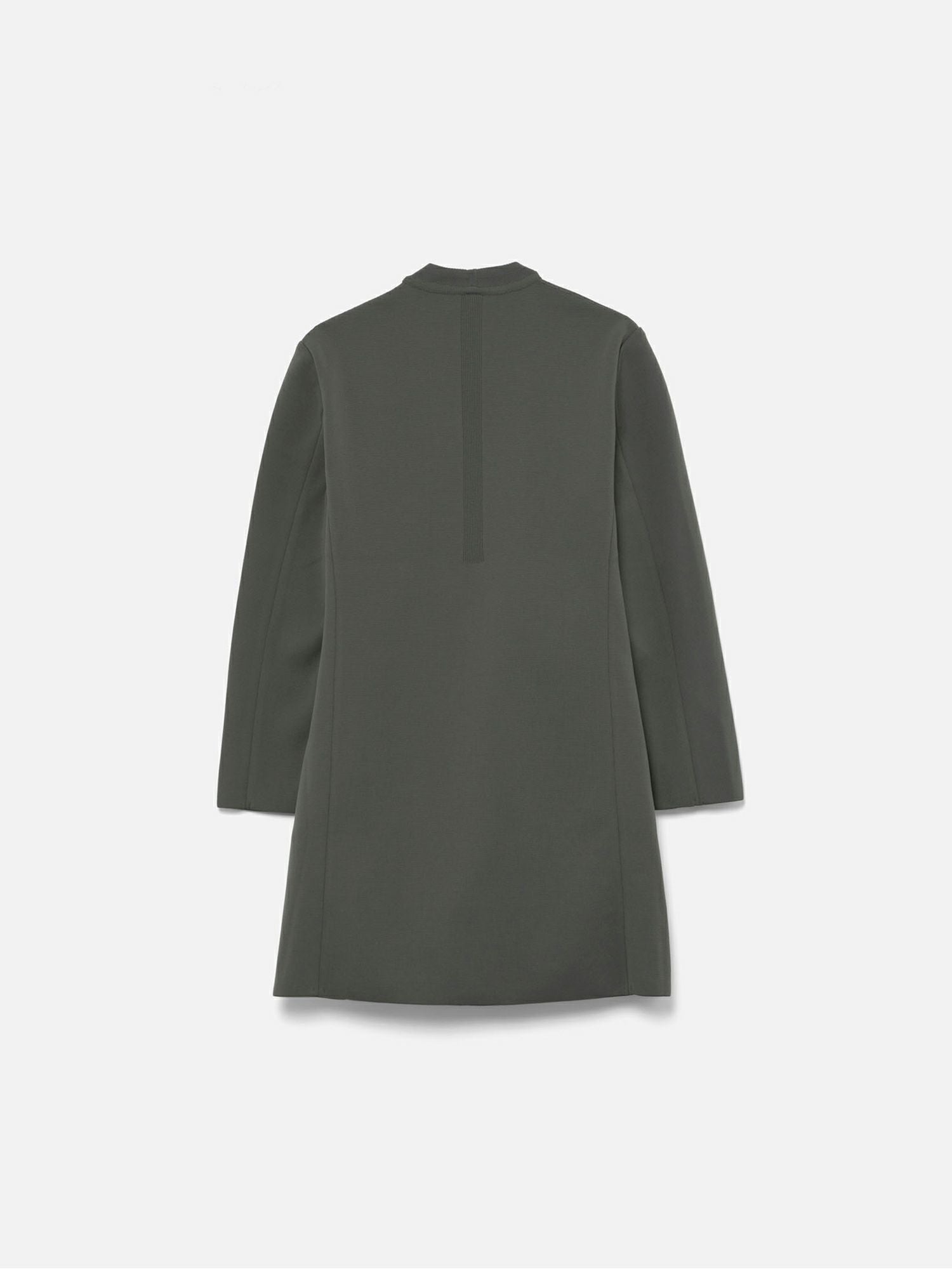 CFCL MILAN RIB DOUBLE BREASTED COLLARLESS PATCH POCKETS LONG