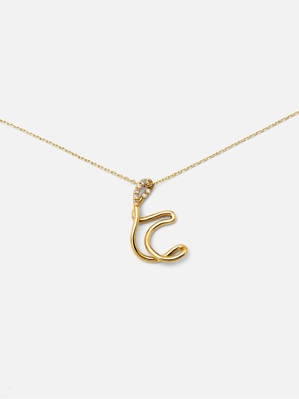 Charlotte CHESNAIS　COLLIER LETTRE T ゴールド