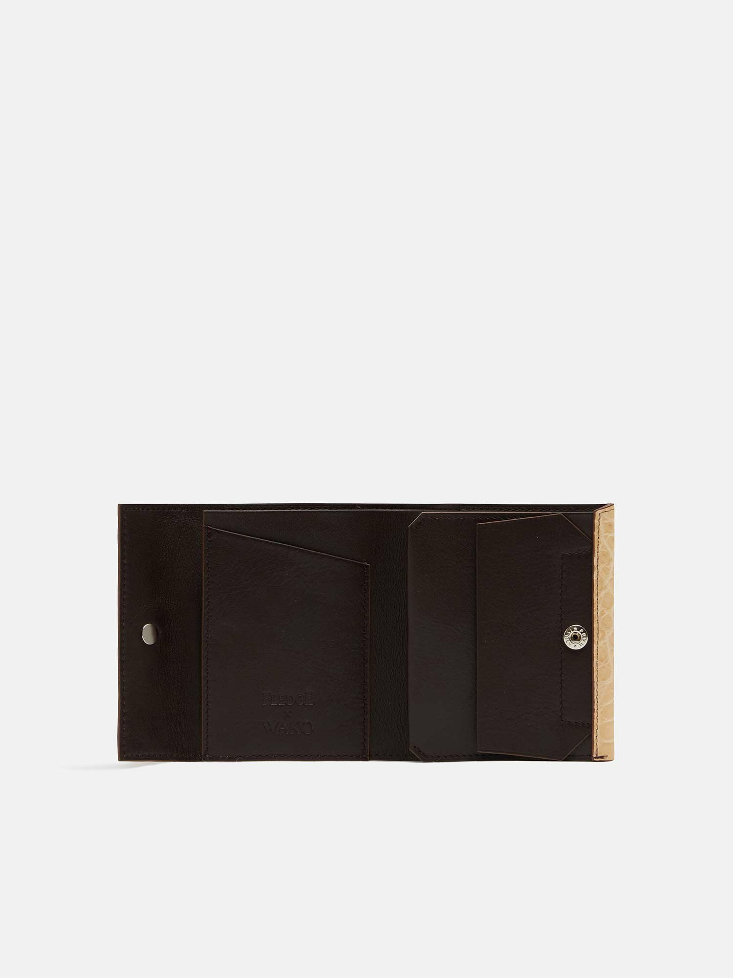 フレッジ×WAKO クロコダイル ミニ財布 アイボリー |折り財布 | WAKO