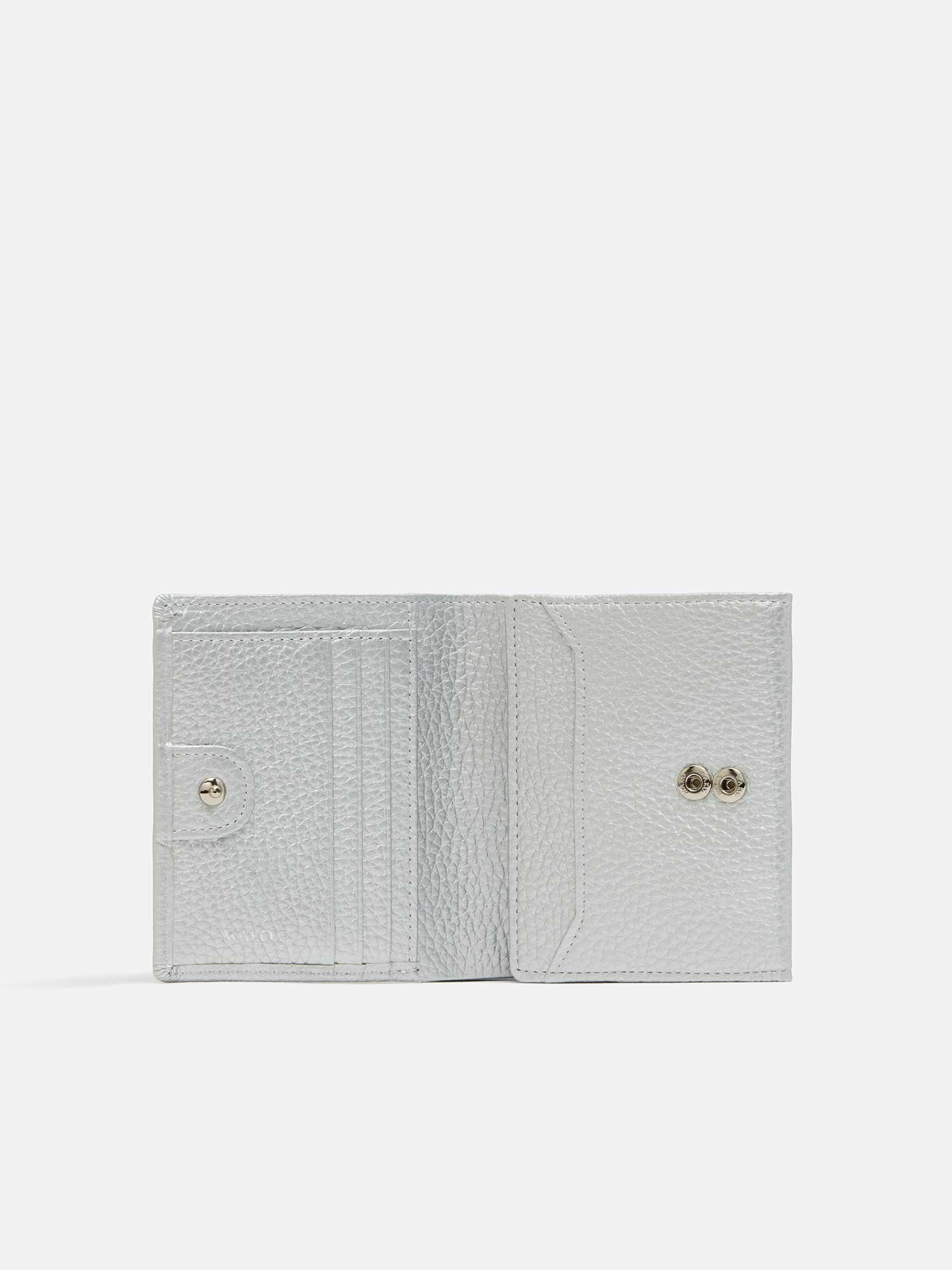 お値下げ　NADAYA シルバー 二つ折り財布 Mercury 本革 二つ折り財布 レディース パイソン型押し エレガンス