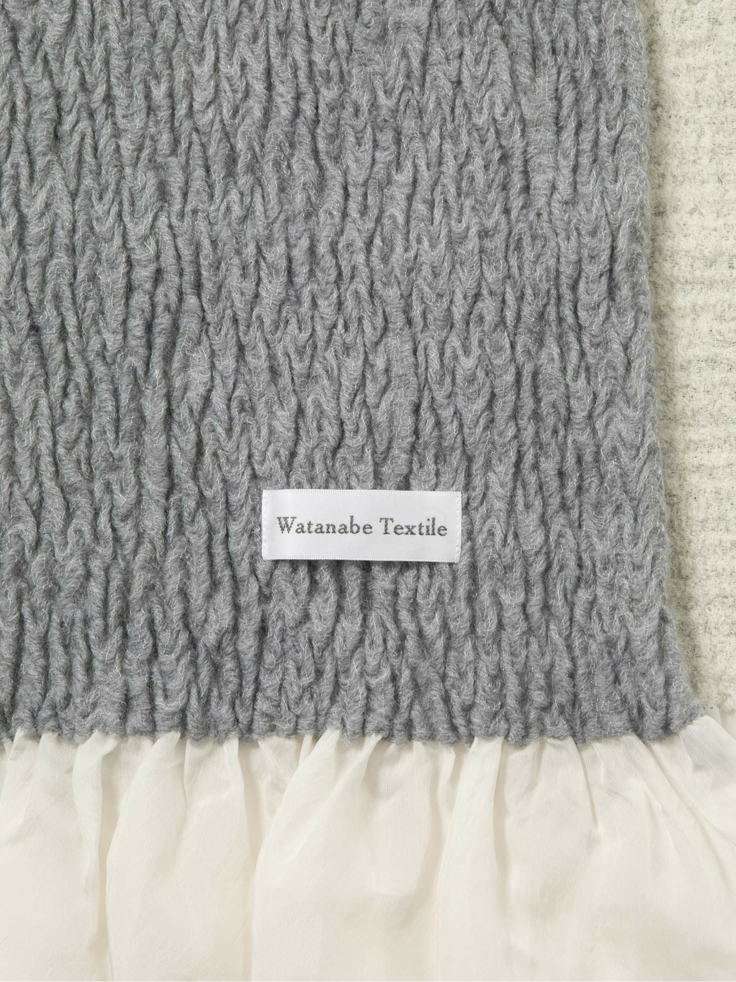 Watanabe Textile Wool Shrink ブランケットストール ライトグレー