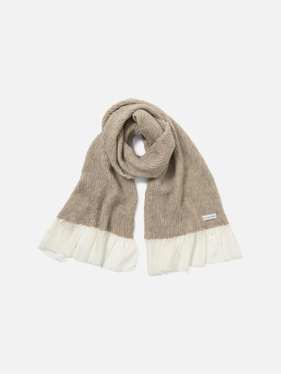Watanabe Textile Wool Shrink ブランケットストール ベージュ 