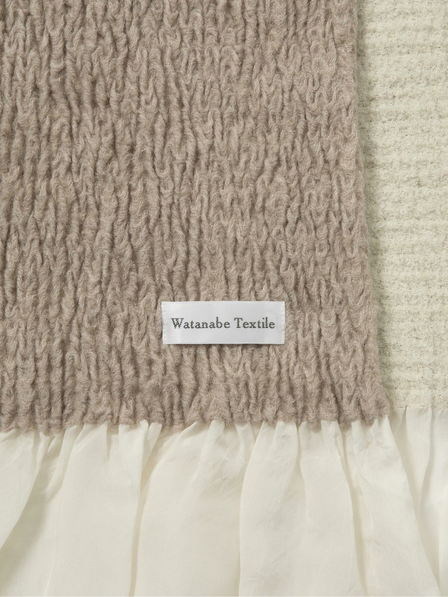 Watanabe Textile Wool Shrink ブランケットストール ベージュ 