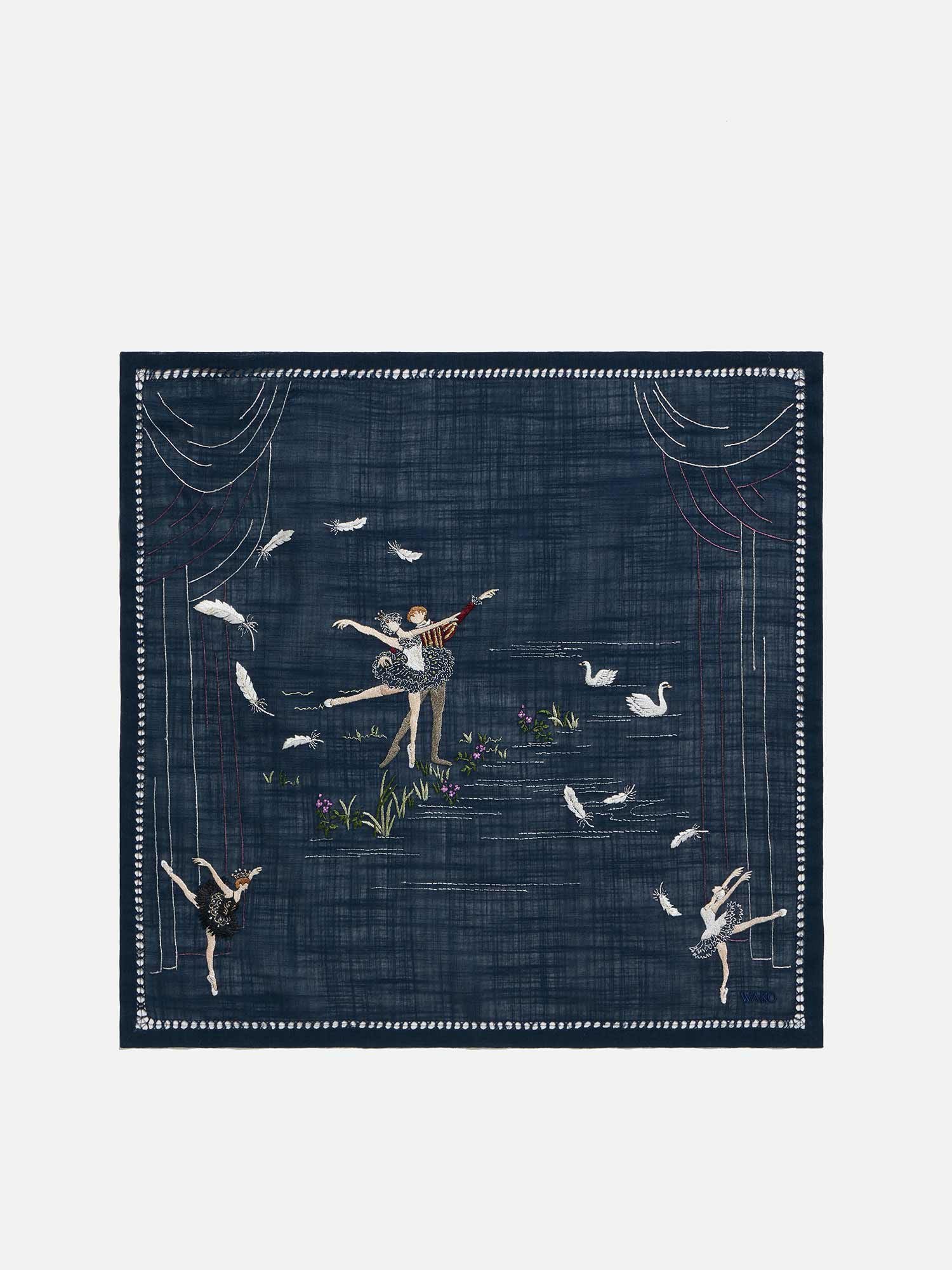 ハンカチ〈手刺繍／野の花〉 ピンク |刺繍・レース | WAKO公式