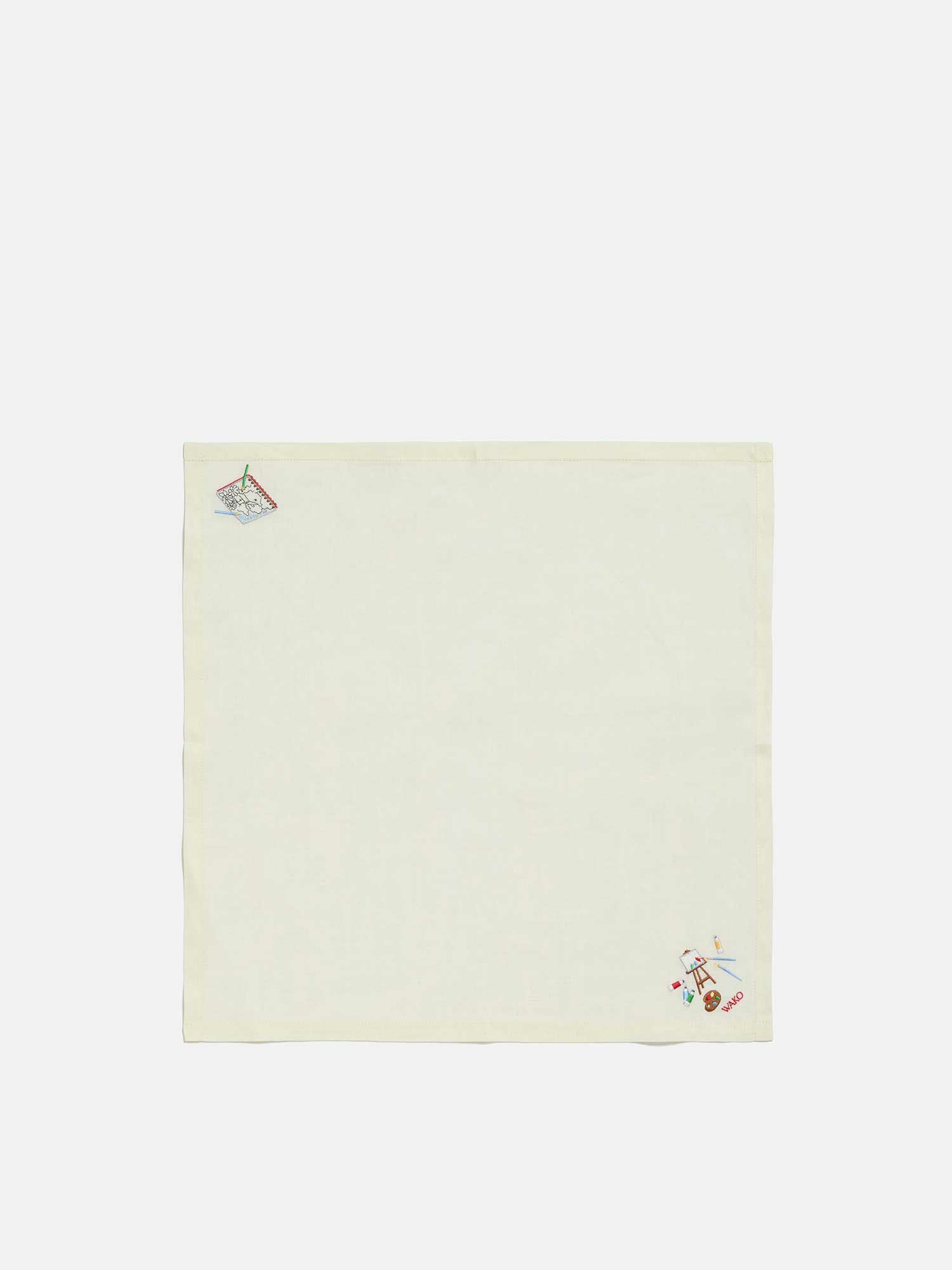 ハンカチ〈手刺繍／野の花〉 ピンク |刺繍・レース | WAKO公式