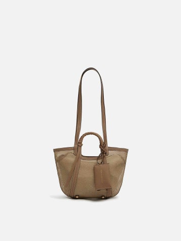 mica della valle メッシュバッグ small ベージュ |トートバッグ 
