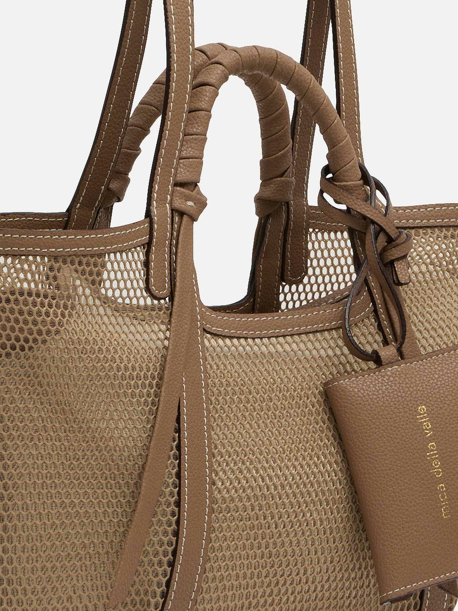 mica della valle メッシュバッグ small ベージュ |トートバッグ 