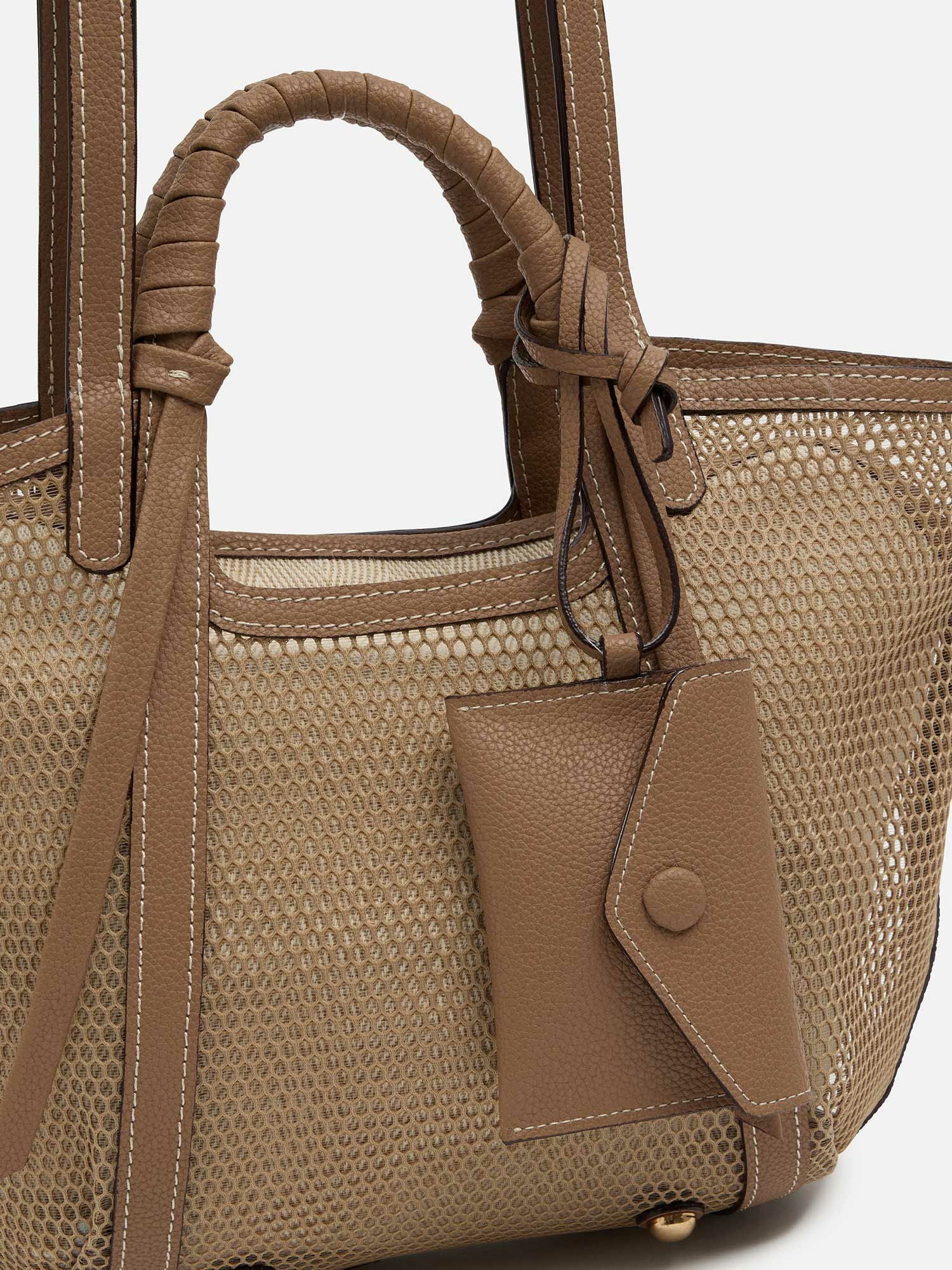 mica della valle メッシュバッグ small ベージュ |トートバッグ