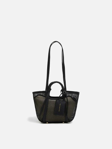 mica della valle メッシュバッグ small ブラック |トートバッグ 