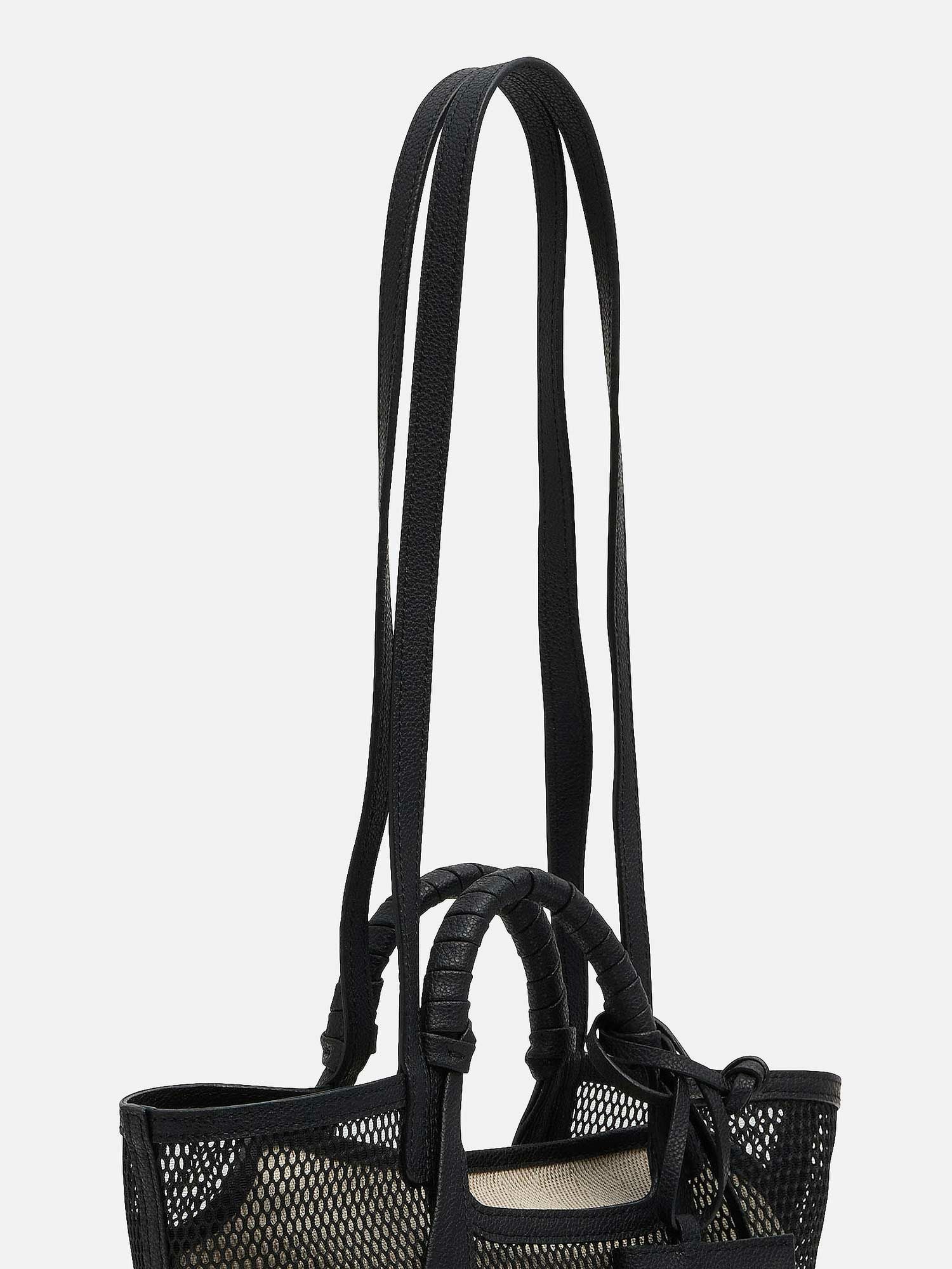mica della valle メッシュバッグ small ブラック |トートバッグ