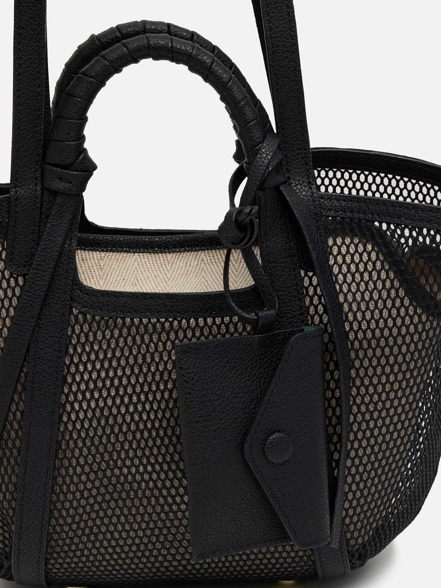 mica della valle メッシュバッグ small ブラック |トートバッグ