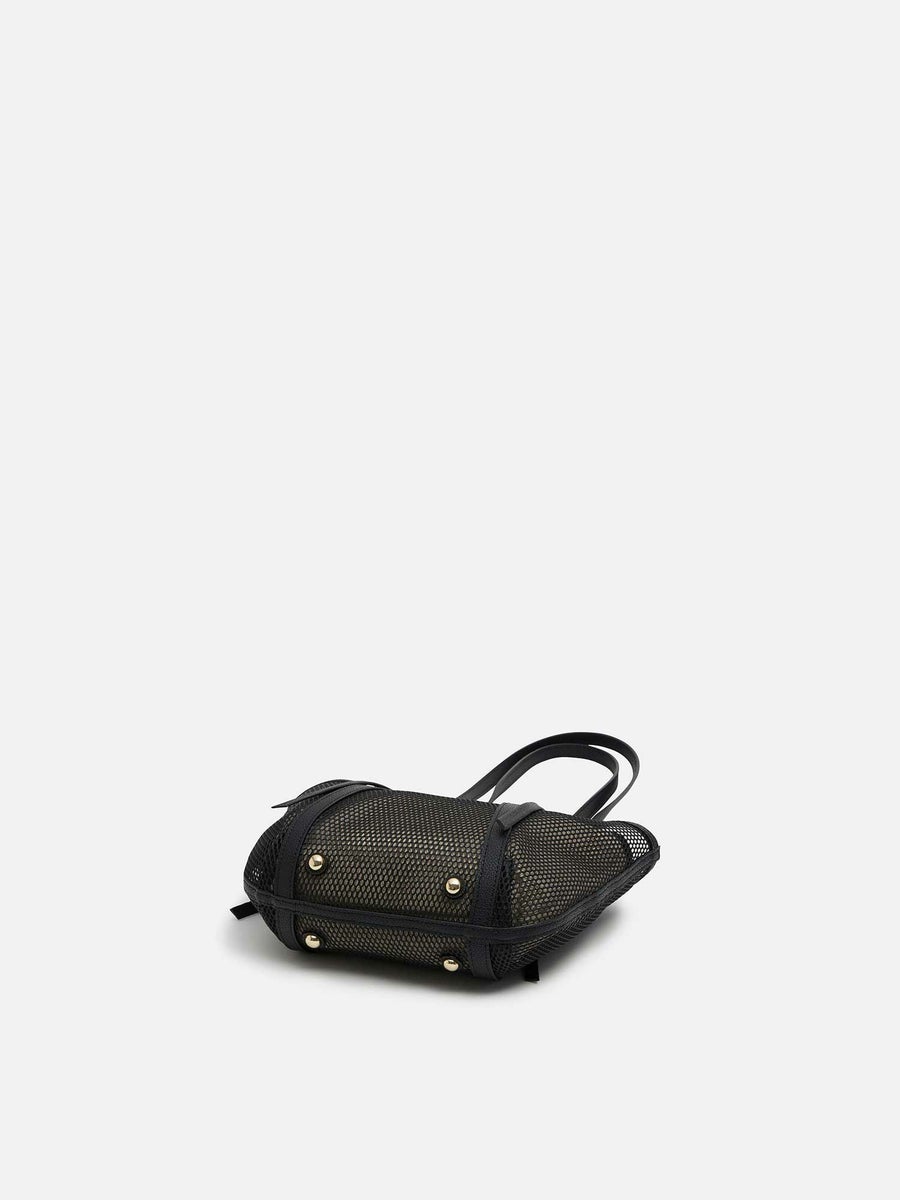 mica della valle メッシュバッグ small ブラック |トートバッグ 