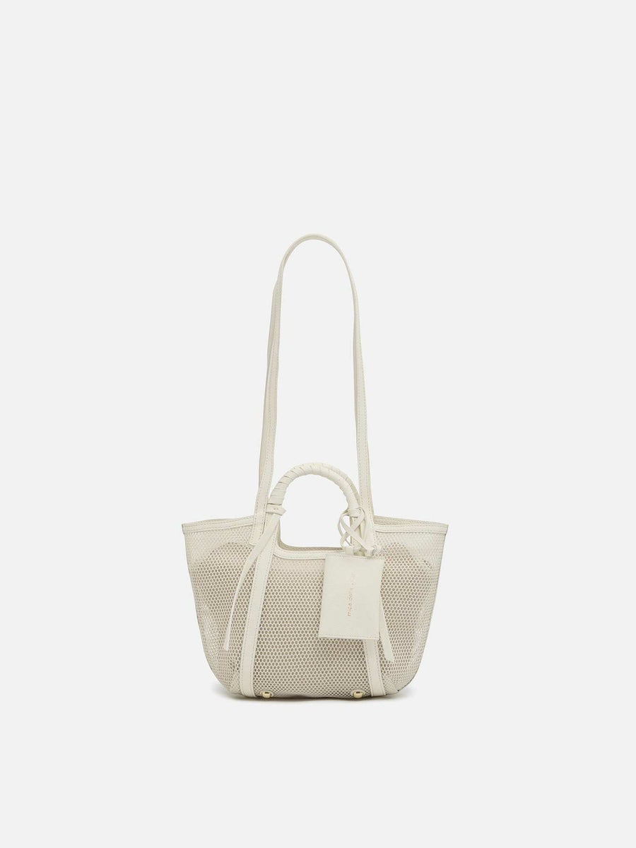 mica della valle メッシュバッグ small ホワイト |トートバッグ 