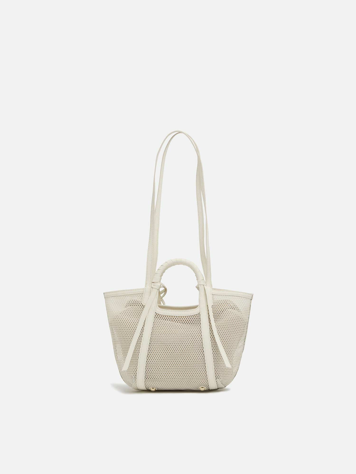 mica della valle メッシュバッグ small ホワイト |トートバッグ