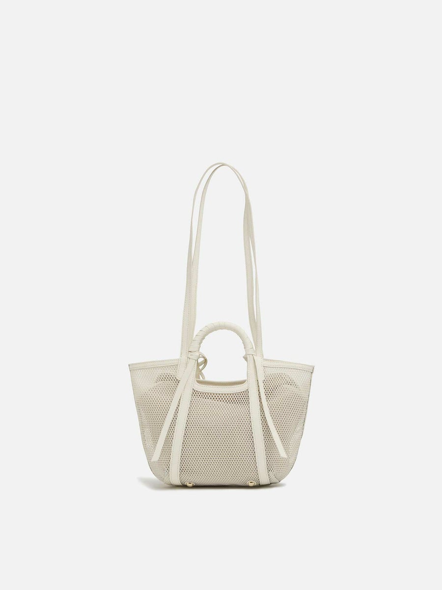 mica della valle メッシュバッグ small ホワイト |トートバッグ 