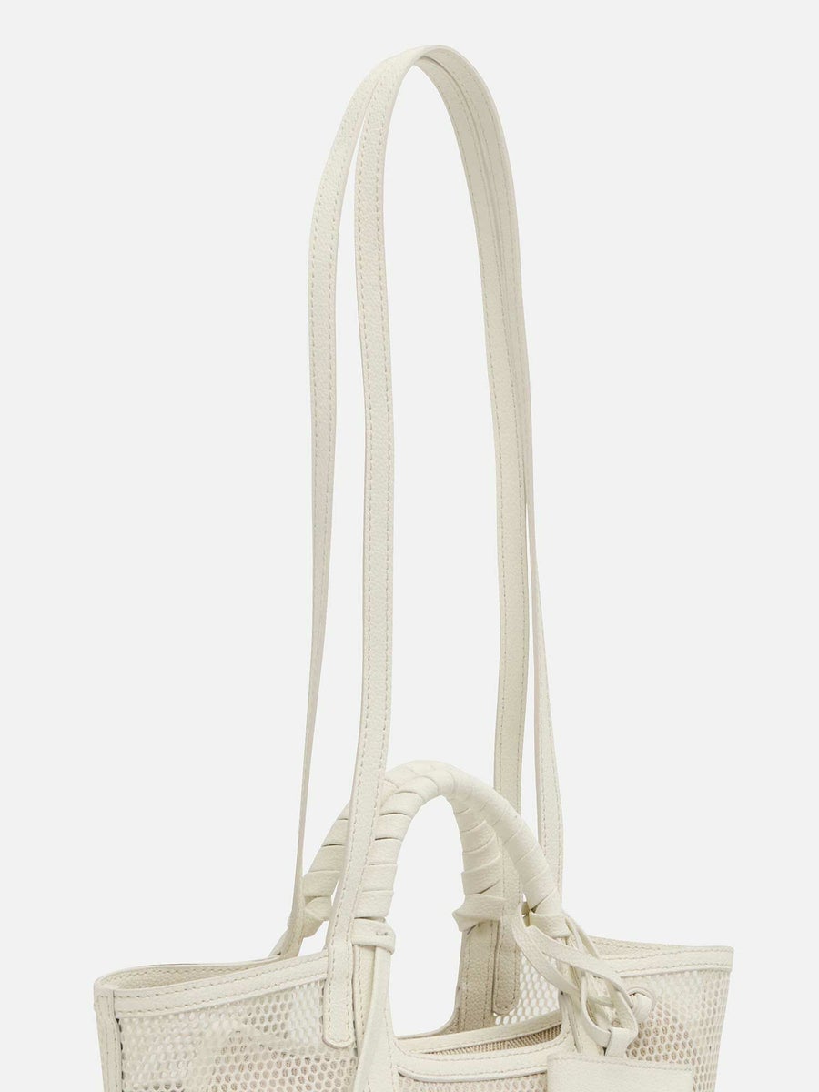 mica della valle メッシュバッグ small ホワイト |トートバッグ 