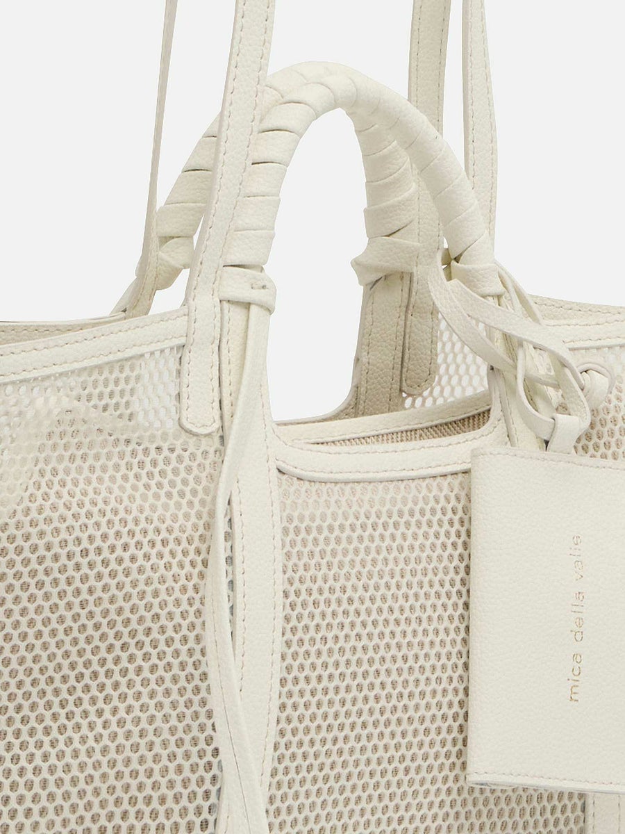 mica della valle メッシュバッグ small ホワイト |トートバッグ 
