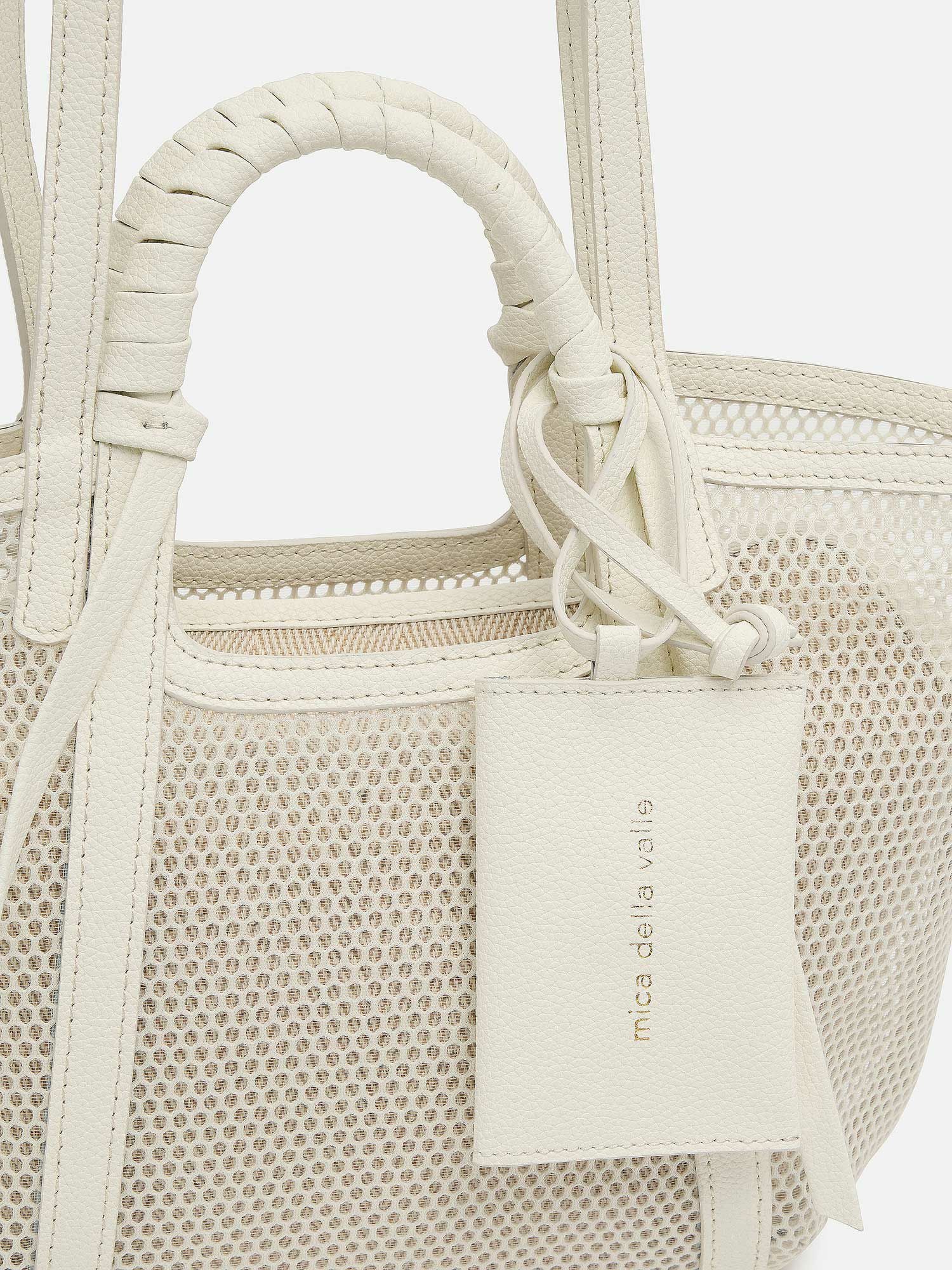mica della valle メッシュバッグ small ホワイト |トートバッグ