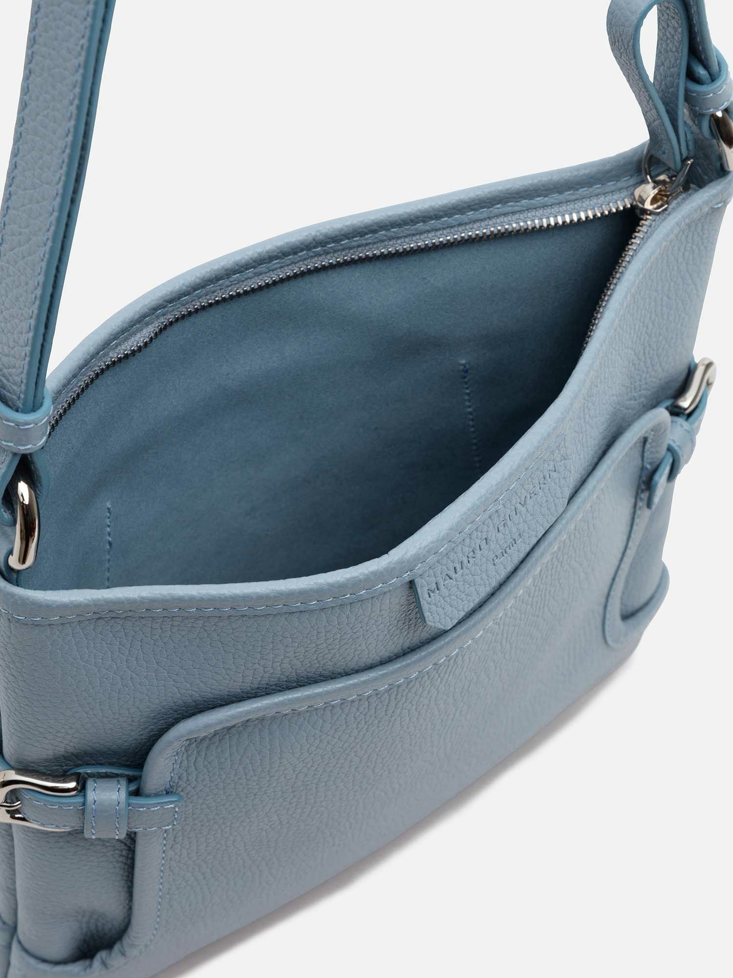 MAURO GOVERNA(マウロゴヴェルナ) ショルダーバッグ美品  - ライトブルー レザー WAKO×MAURO GOVERNA ハンドバッグ ライトブルー |ハンドバッグ | WAKO