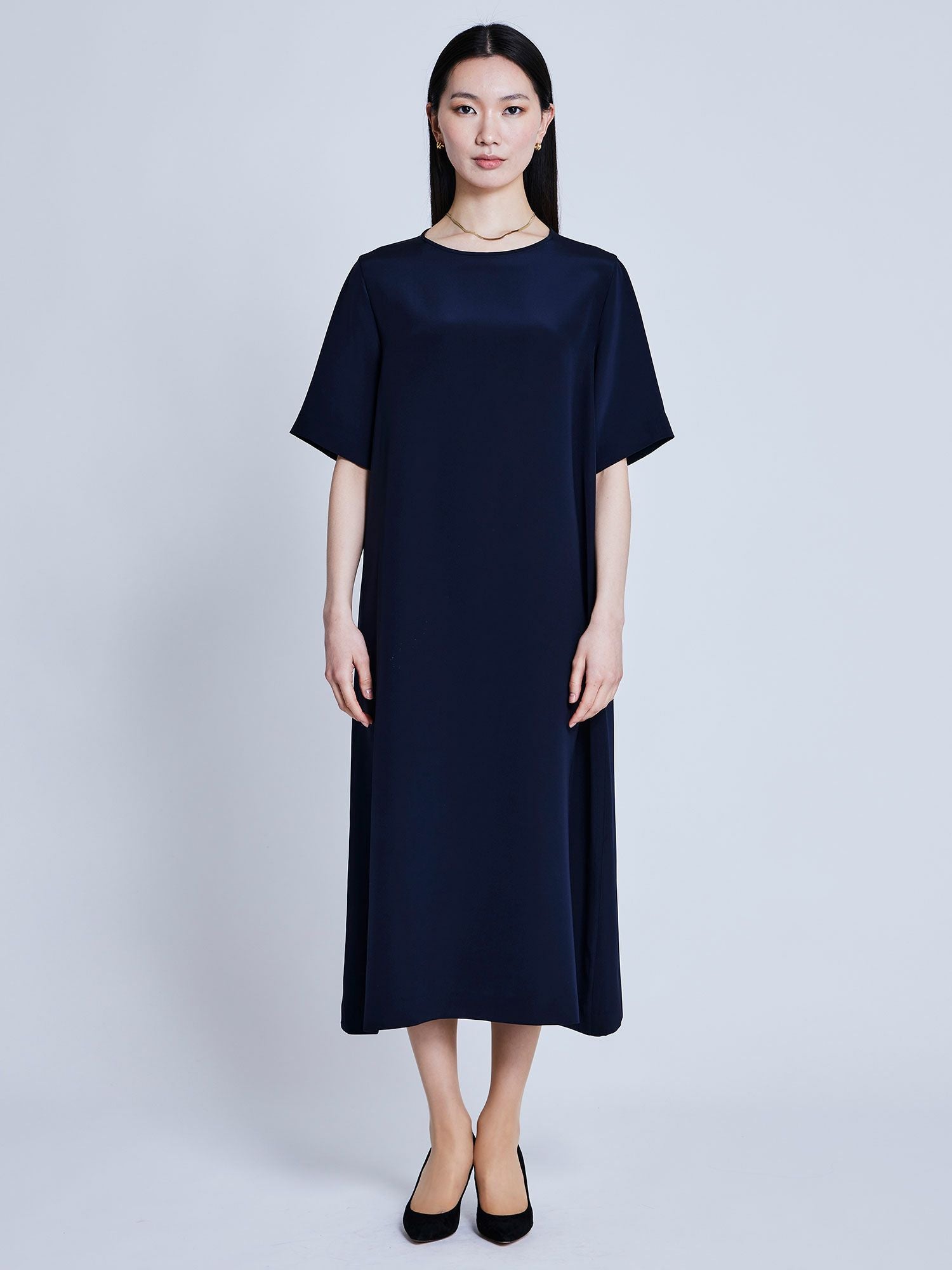 ポステレガントシルクワンピース ネイビー |ワンピース | WAKO公式
