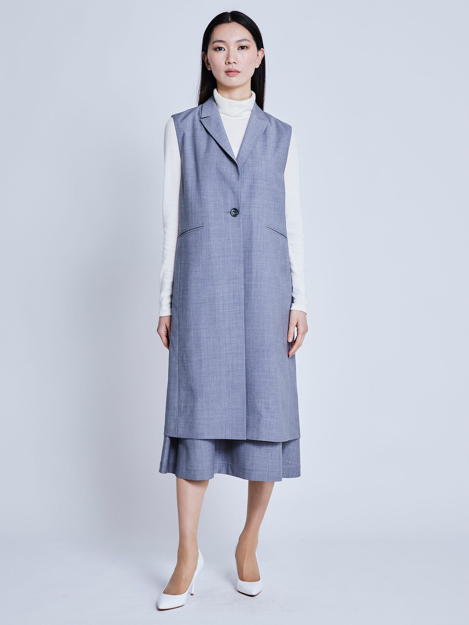 新品タグ付き　グレースクラス　ジレ NEW CLOSET ジレ ロング ミディアムグレー |アウター・ジャケット