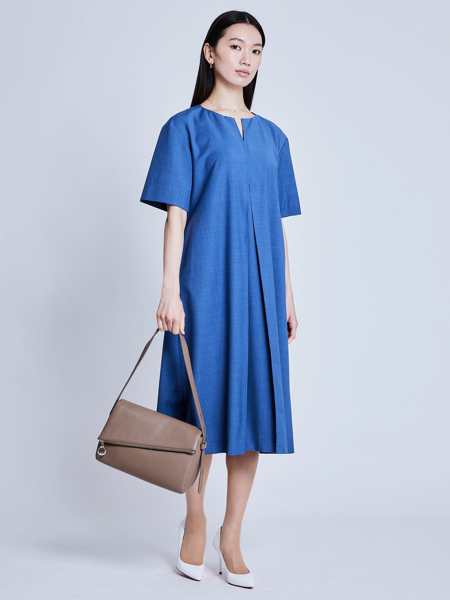 NEW CLOSET ワンピース タック入り ブルー |ワンピース | WAKO公式