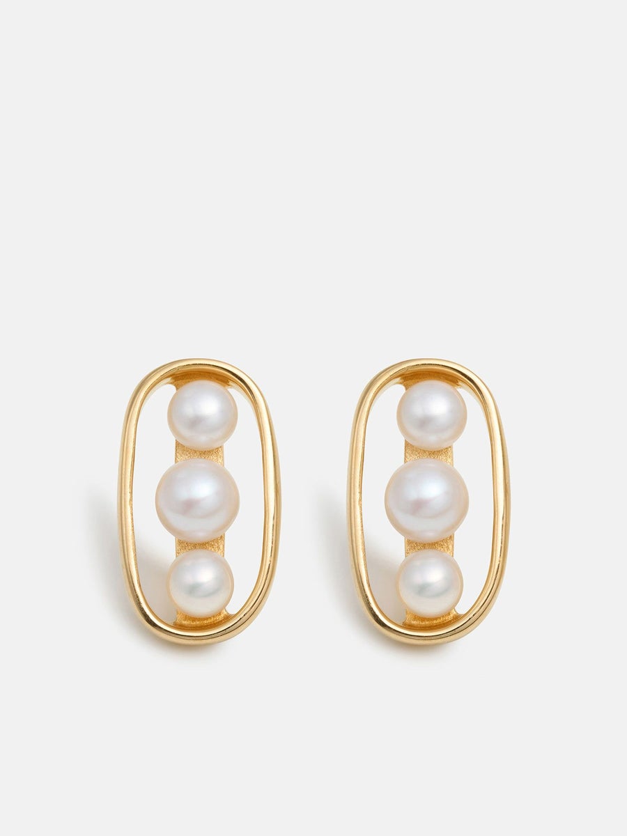 リロ ピアス〈3パール・L〉 ゴールド