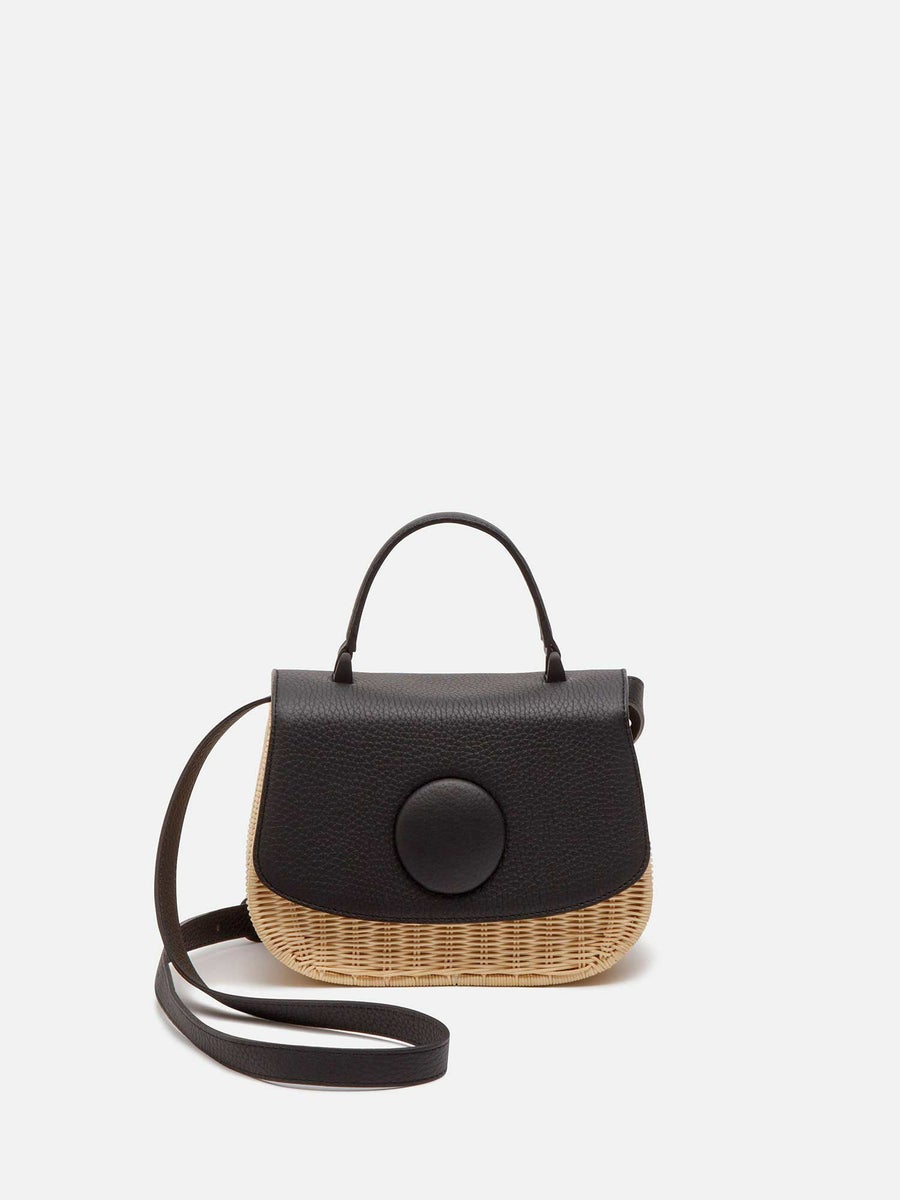 MANACO トップハンドルミニショルダーバッグ（ウィッカー） ブラック