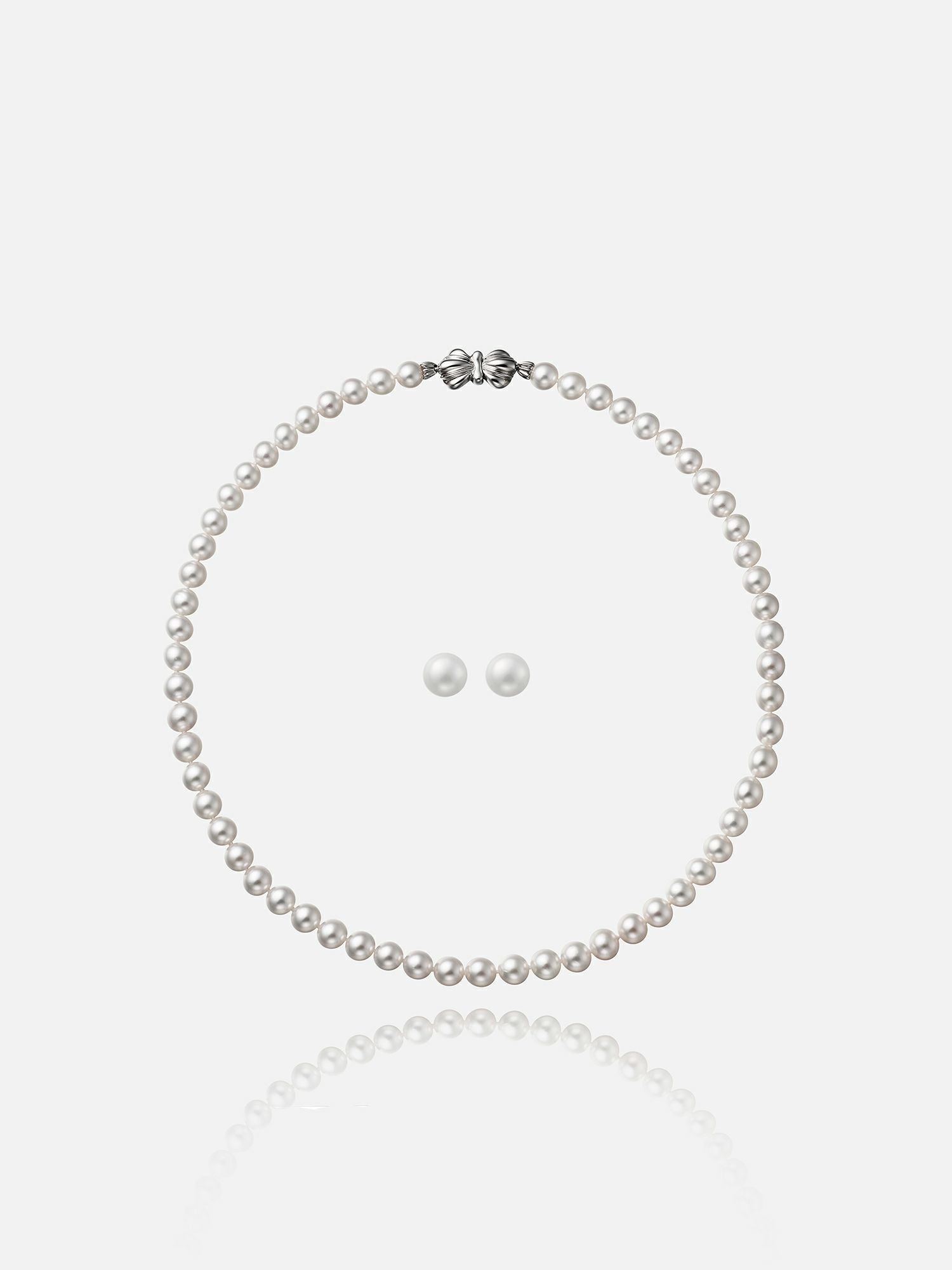 パールネックレス＆ピアスセット〈アコヤ真珠〉 |ネックレス | WAKO