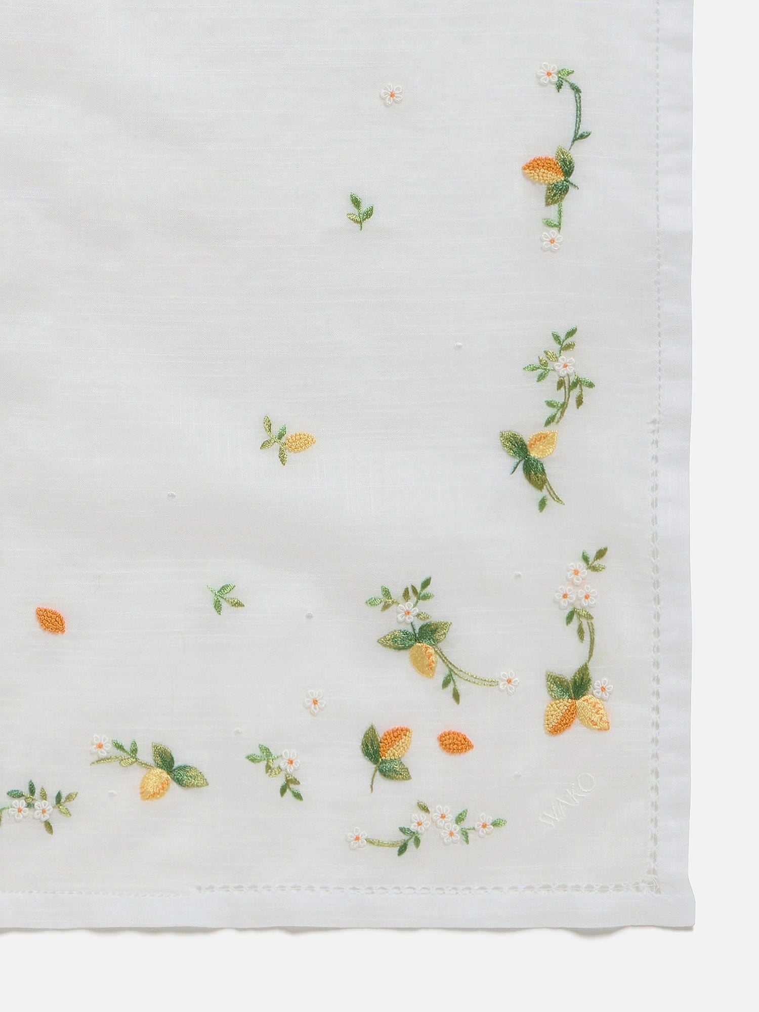 手刺繍ハンカチ ホワイト |刺繍・レース | WAKO公式オンライン