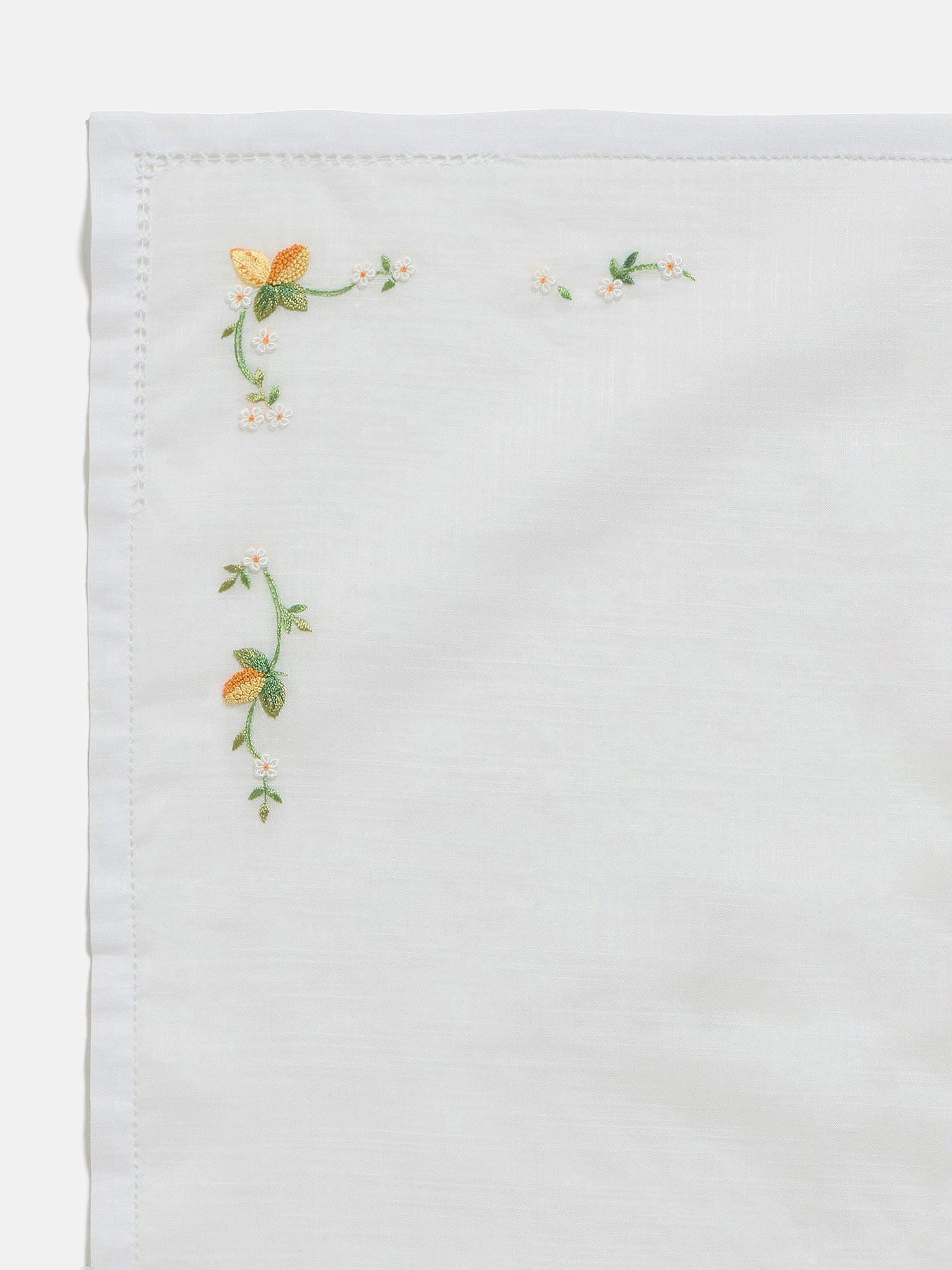 手刺繍ハンカチ ホワイト |刺繍・レース | WAKO公式オンライン