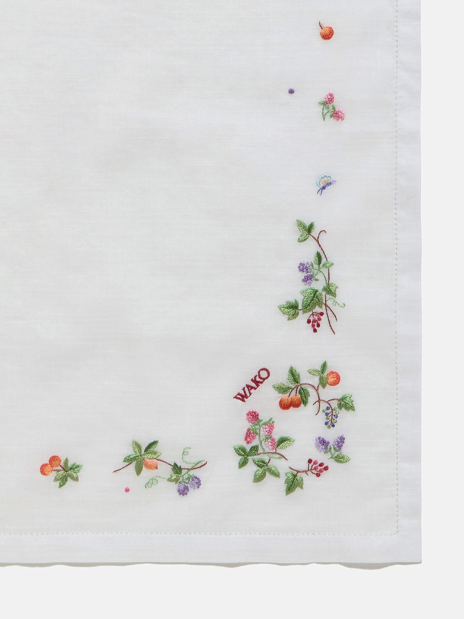手刺繍ハンカチ ホワイト |刺繍・レース | WAKO公式オンライン