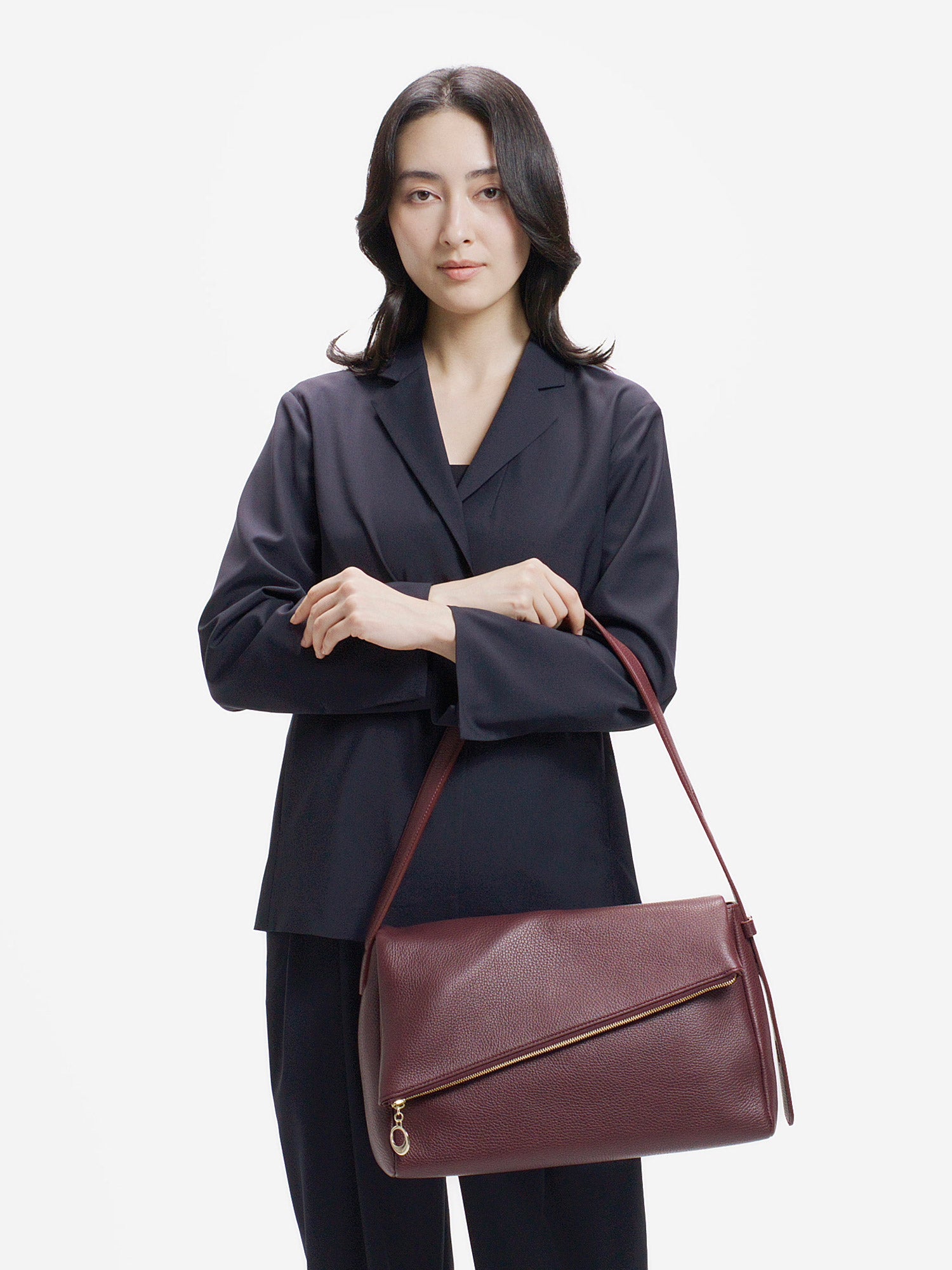 NEW CLOSET ショルダーバッグ ラージ ボルドー |ショルダーバッグ